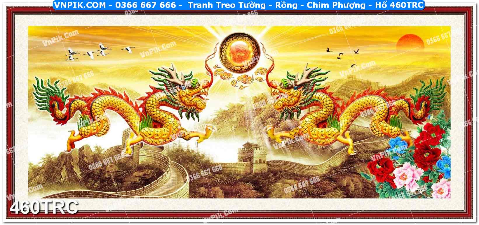 Tranh Treo Tường – Rồng – Chim Phượng – Hổ 460TRC