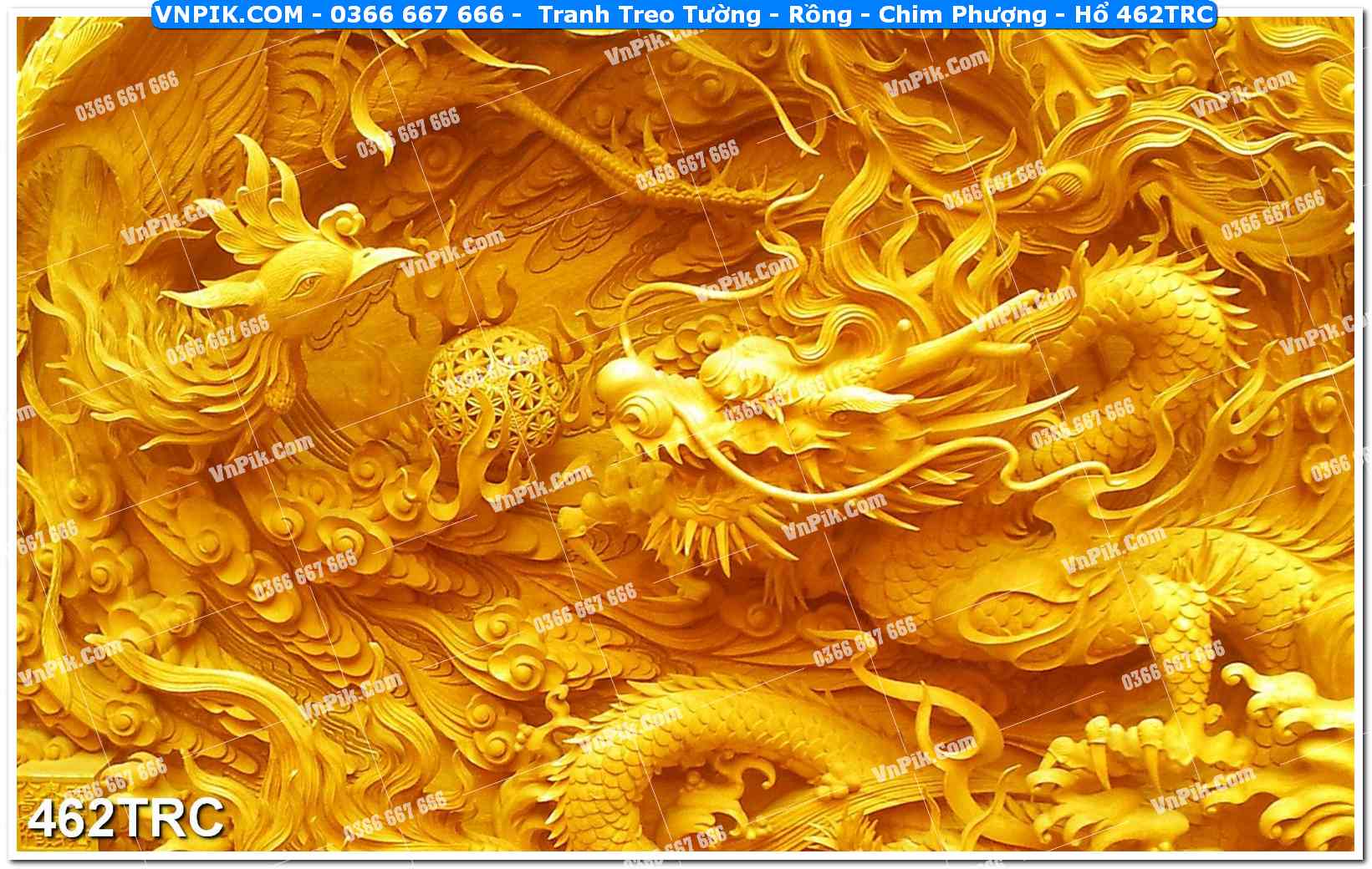 Tranh Treo Tường – Rồng – Chim Phượng – Hổ 462TRC