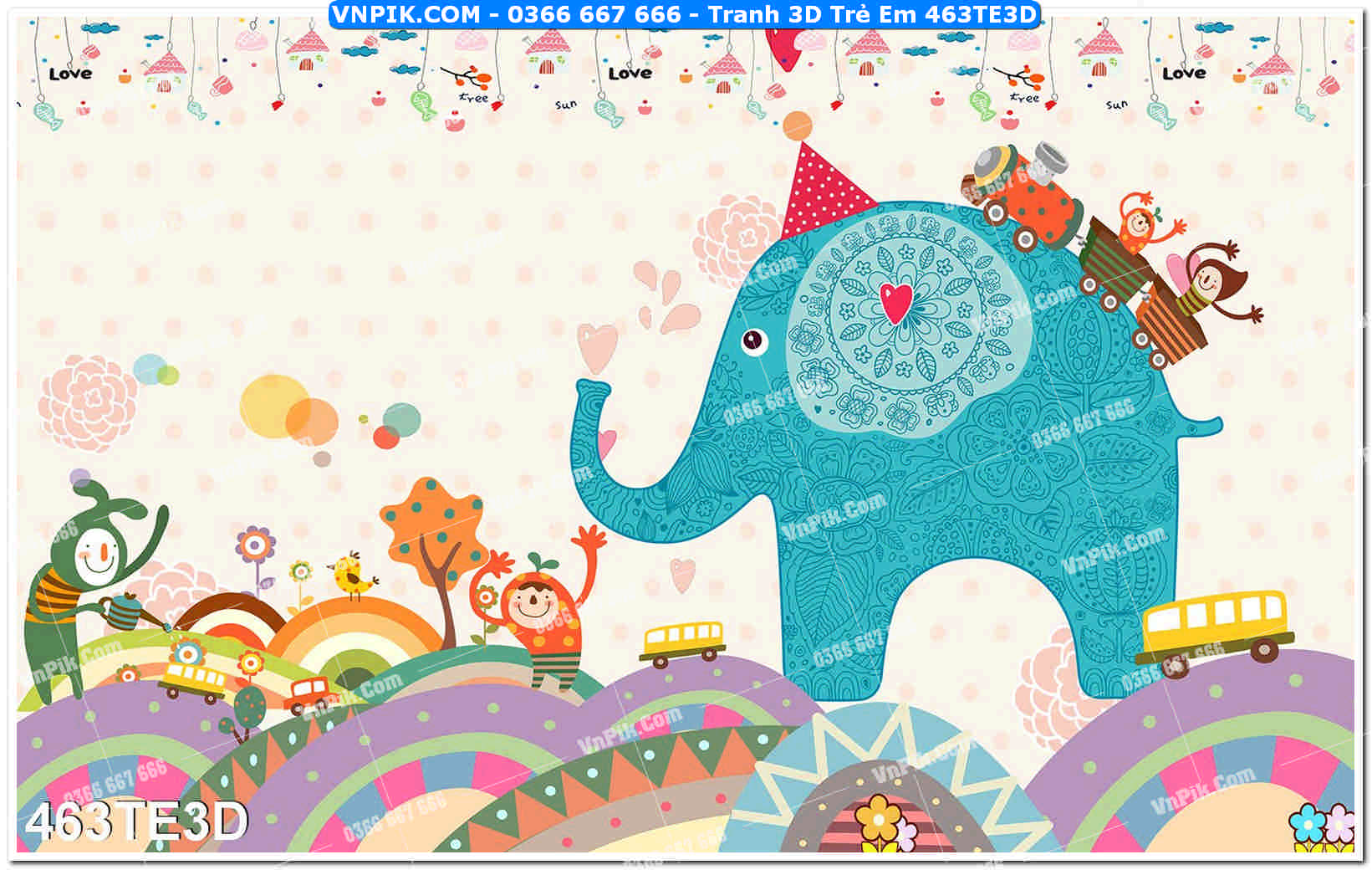 Tranh 3D Trẻ Em 463TE3D