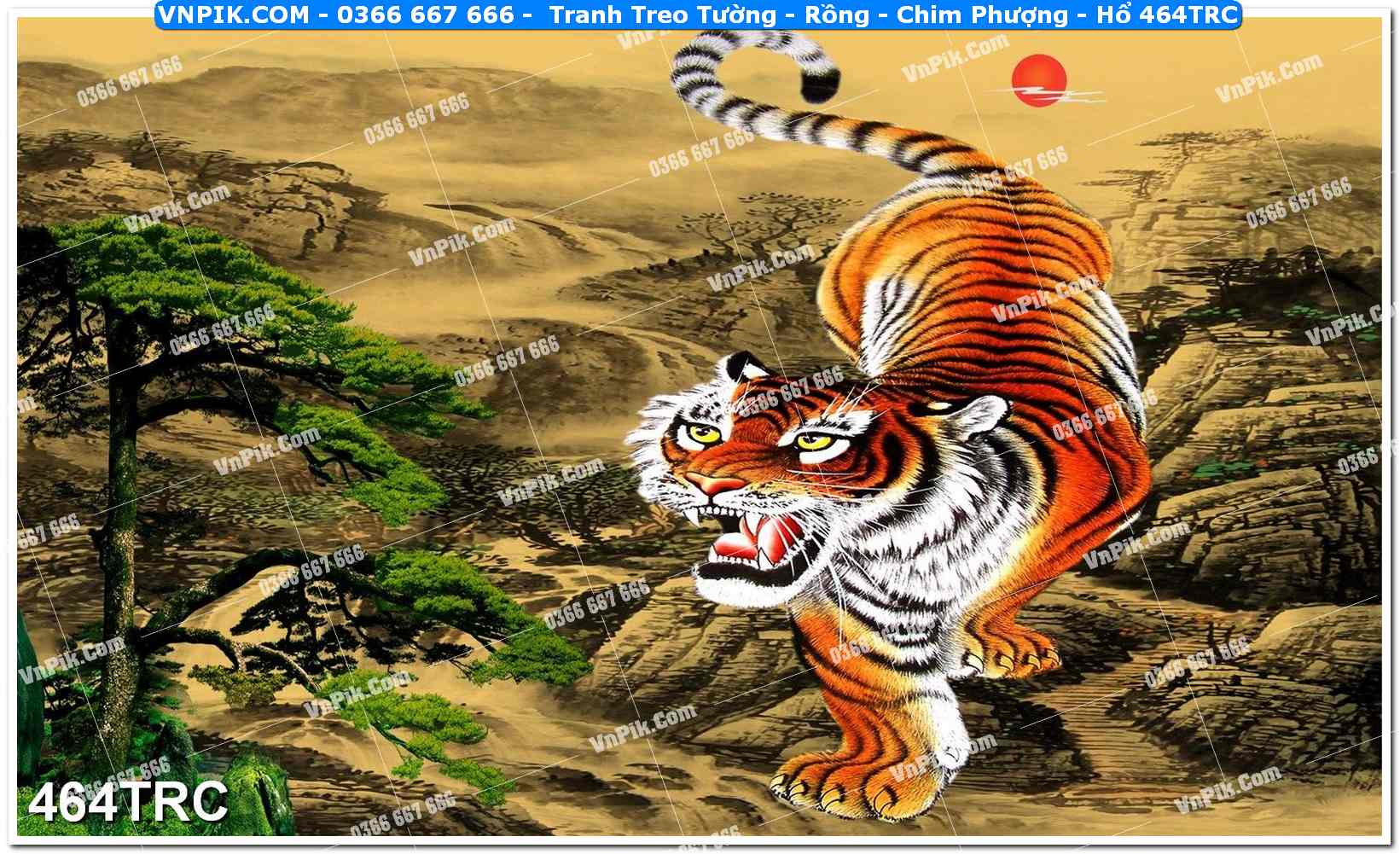 Tranh Treo Tường – Rồng – Chim Phượng – Hổ 464TRC