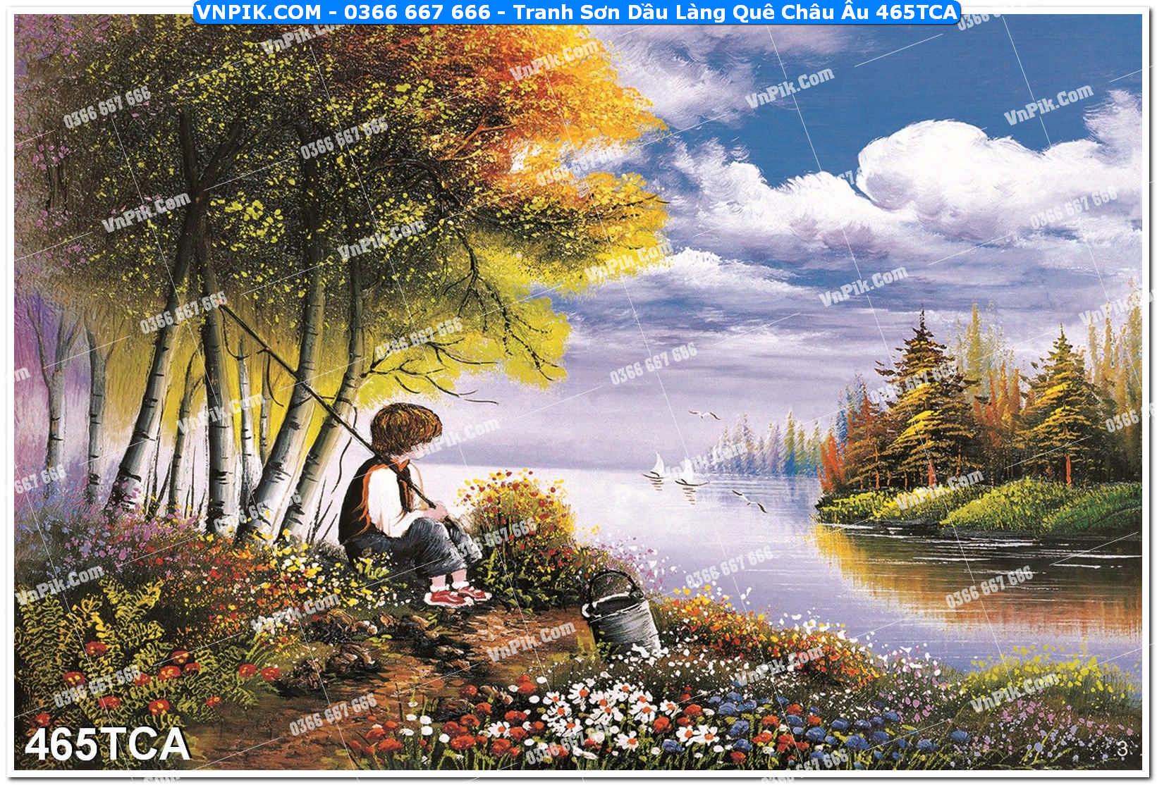 Tranh Sơn Dầu Làng Quê Châu Âu (465TCA)