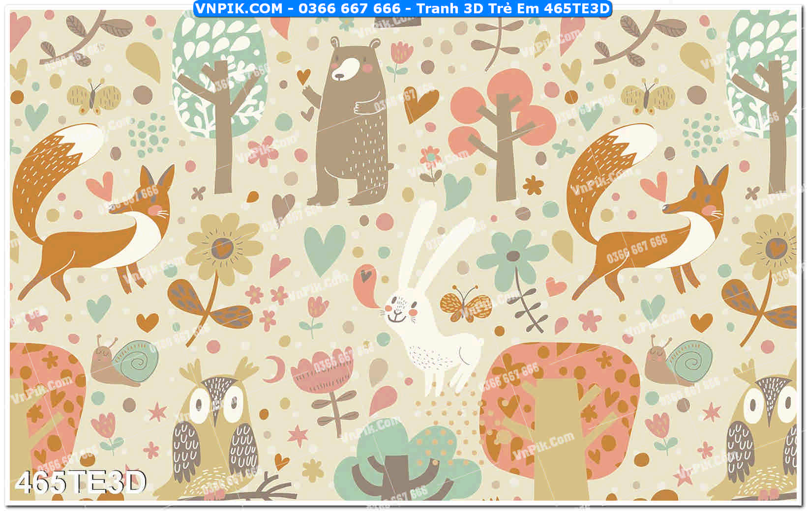 Tranh 3D Trẻ Em 465TE3D