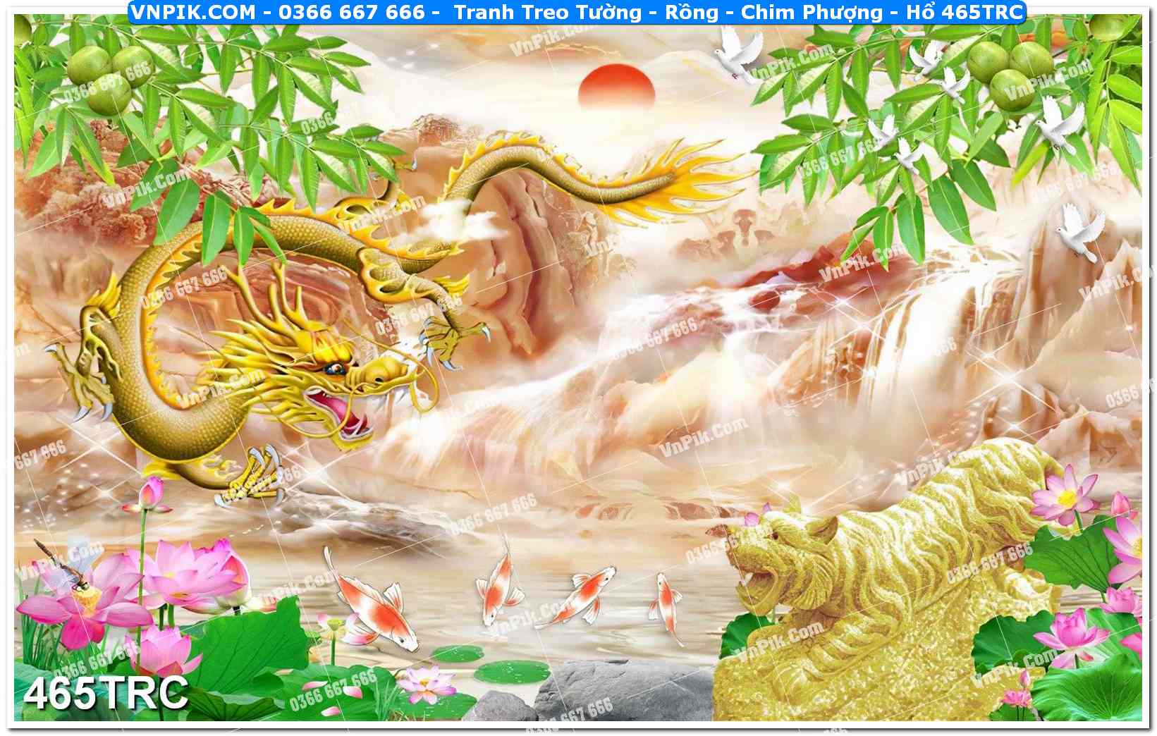 Tranh Treo Tường – Rồng – Chim Phượng – Hổ 465TRC