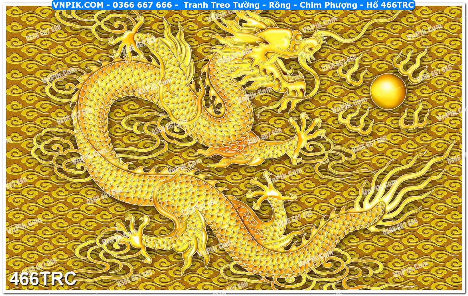 Tranh Treo Tường – Rồng – Chim Phượng – Hổ 466TRC