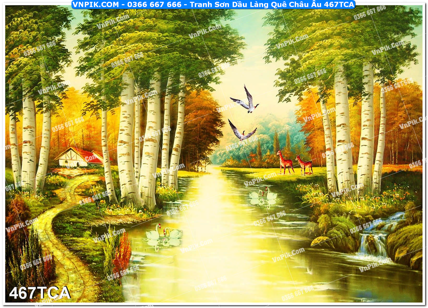 Tranh Sơn Dầu Làng Quê Châu Âu (467TCA)