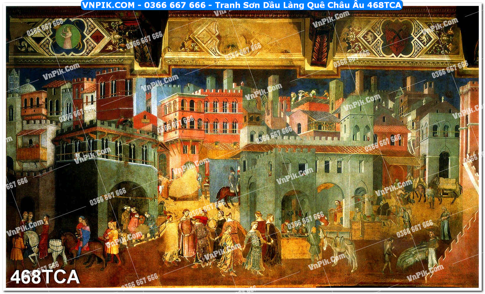 Tranh Sơn Dầu Làng Quê Châu Âu (468TCA)