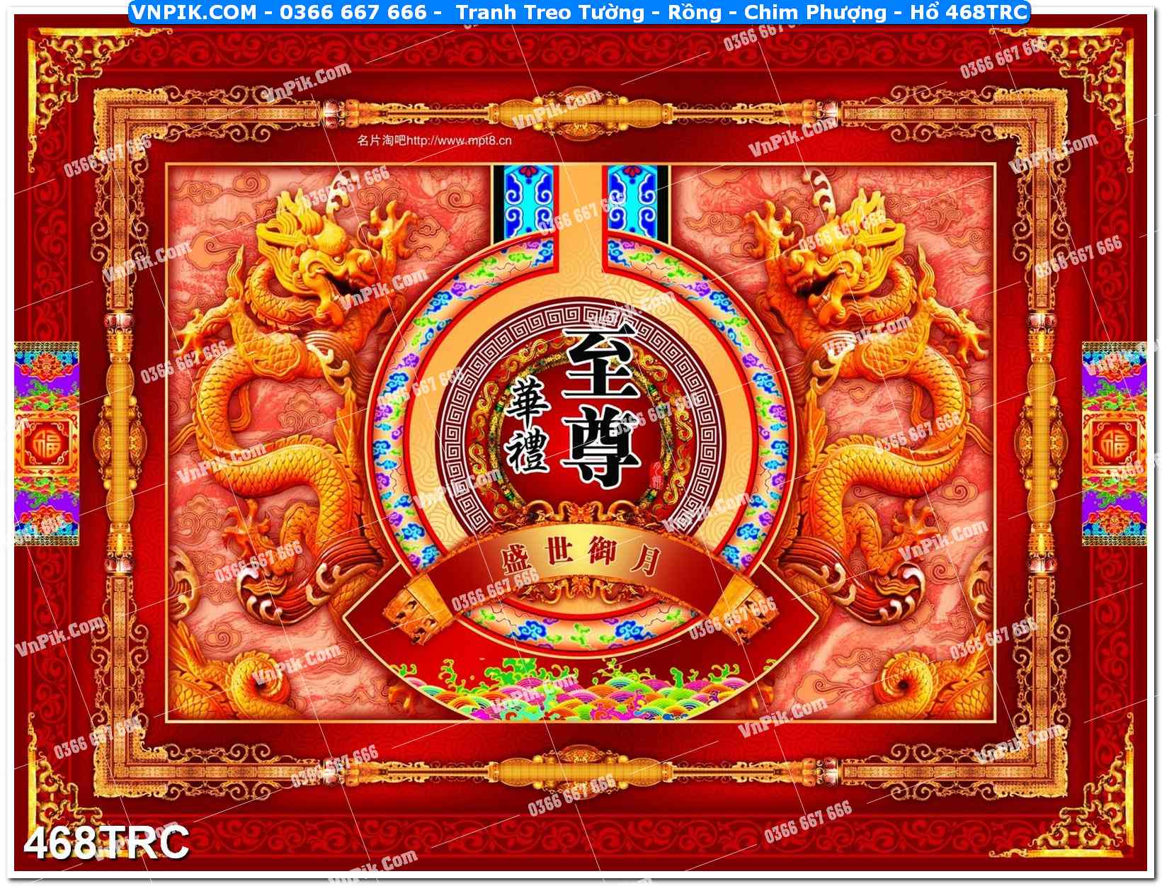 Tranh Treo Tường – Rồng – Chim Phượng – Hổ 468TRC