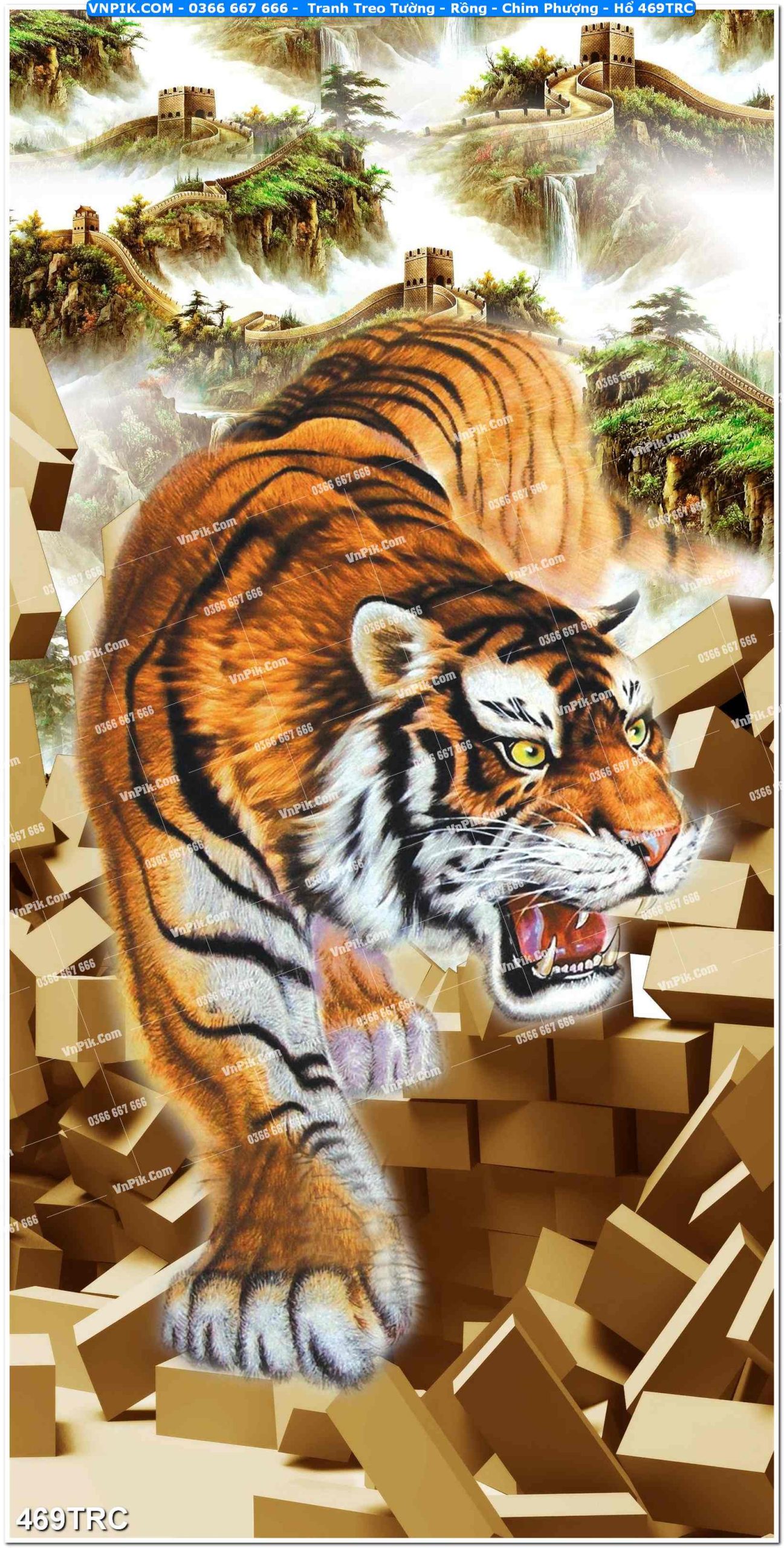 Tranh Treo Tường – Rồng – Chim Phượng – Hổ 469TRC