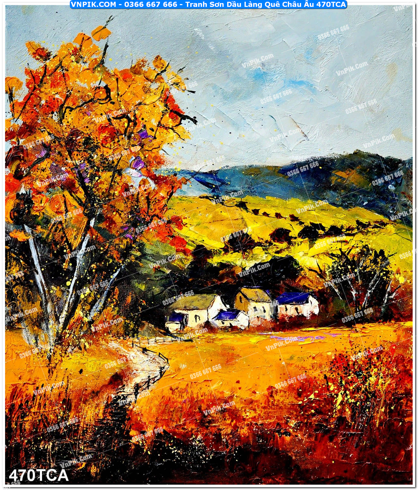 Tranh Sơn Dầu Làng Quê Châu Âu (470TCA)