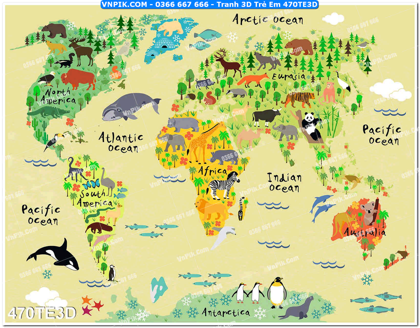 Tranh 3D Trẻ Em 470TE3D