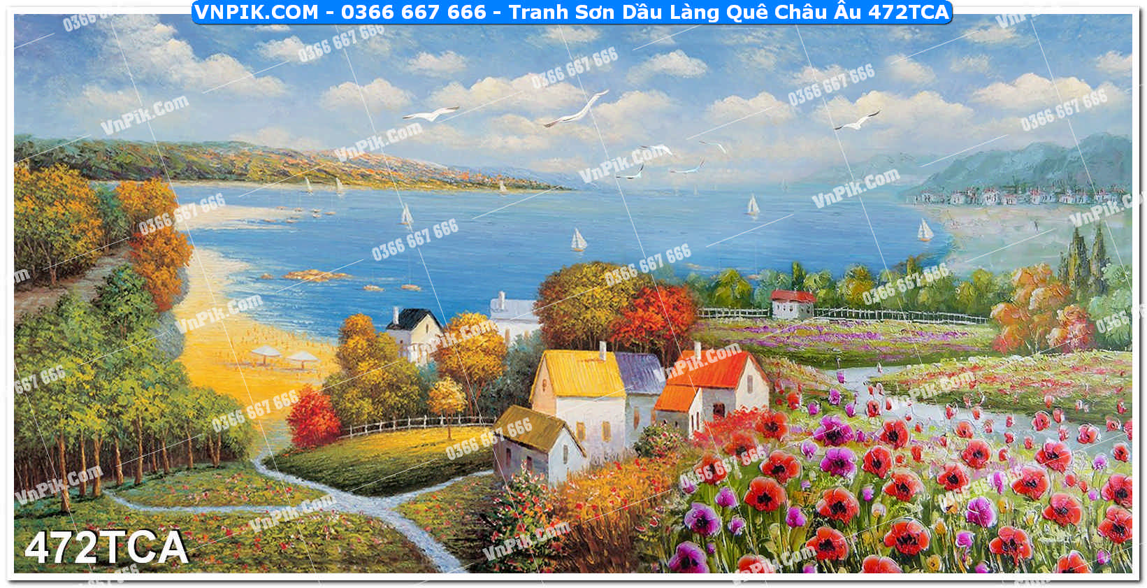 Tranh Sơn Dầu Làng Quê Châu Âu (472TCA)
