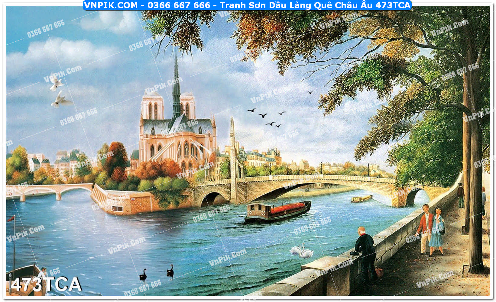 Tranh Sơn Dầu Làng Quê Châu Âu (473TCA)