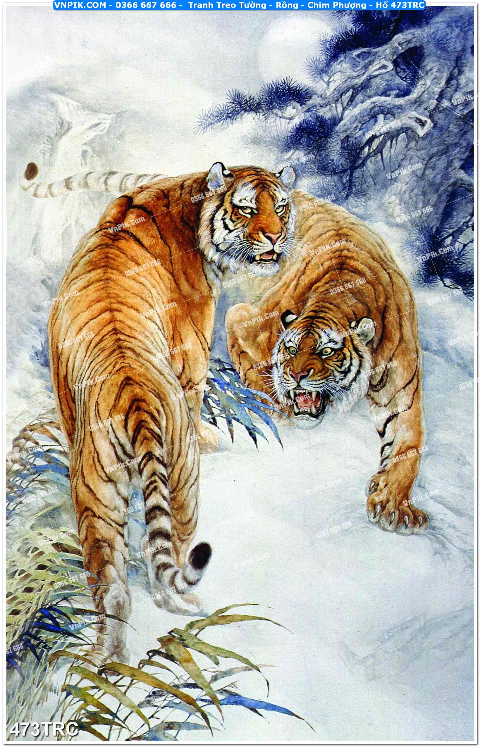 Tranh Treo Tường – Rồng – Chim Phượng – Hổ 473TRC
