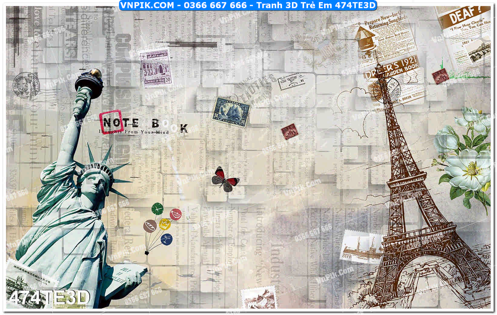 Tranh 3D Trẻ Em 474TE3D