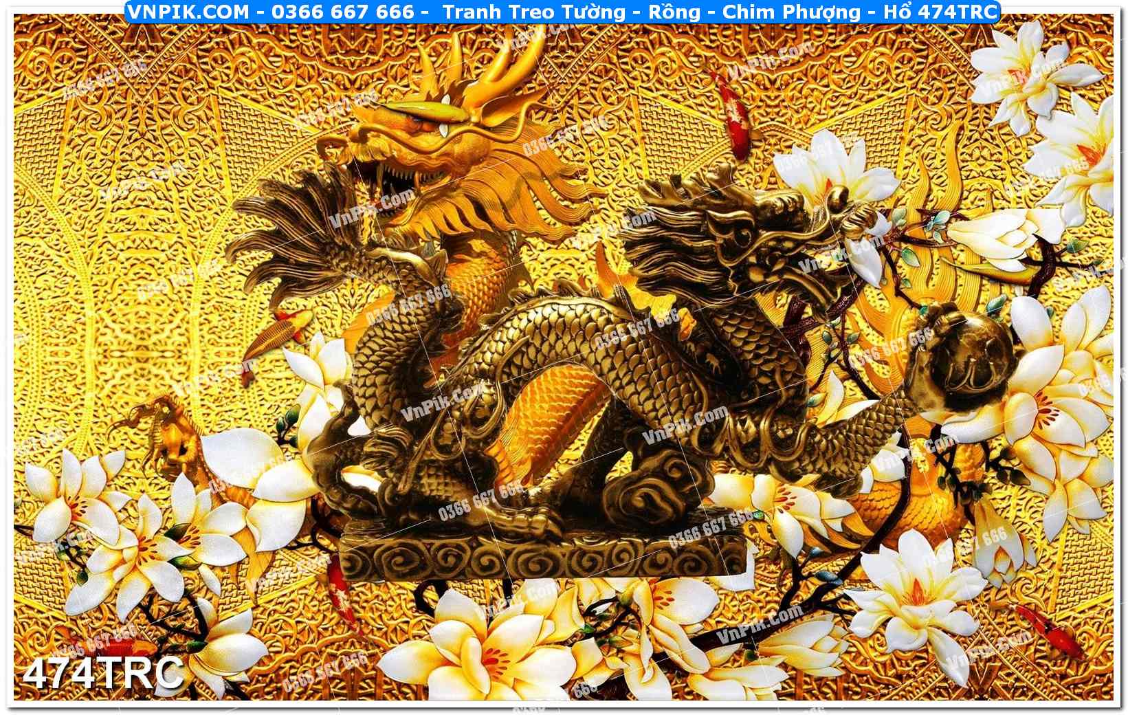 Tranh Treo Tường – Rồng – Chim Phượng – Hổ 474TRC