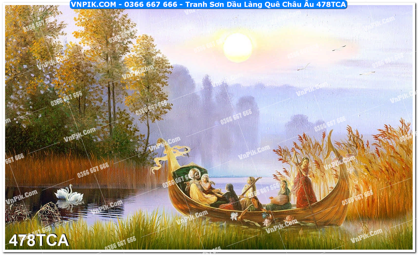 Tranh Sơn Dầu Làng Quê Châu Âu (478TCA)