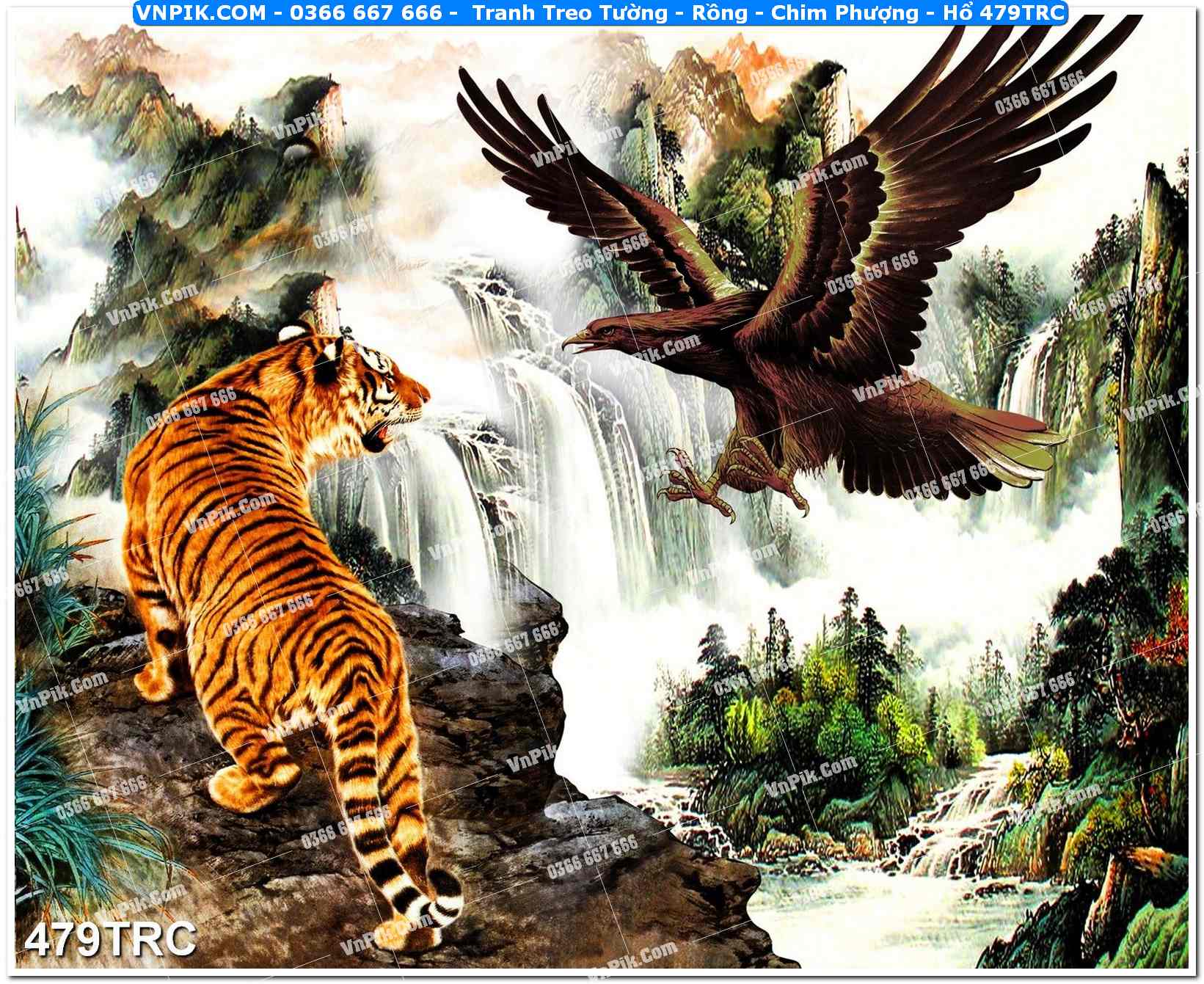 Tranh Treo Tường – Rồng – Chim Phượng – Hổ 479TRC