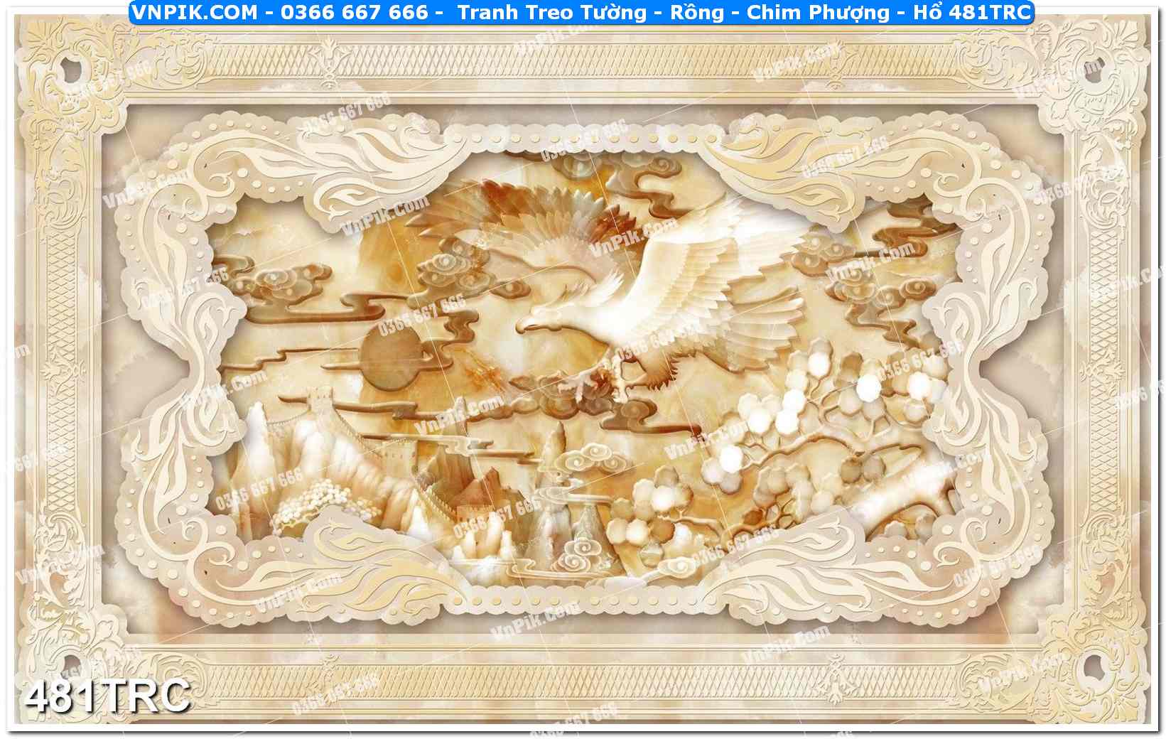 Tranh Treo Tường – Rồng – Chim Phượng – Hổ 481TRC