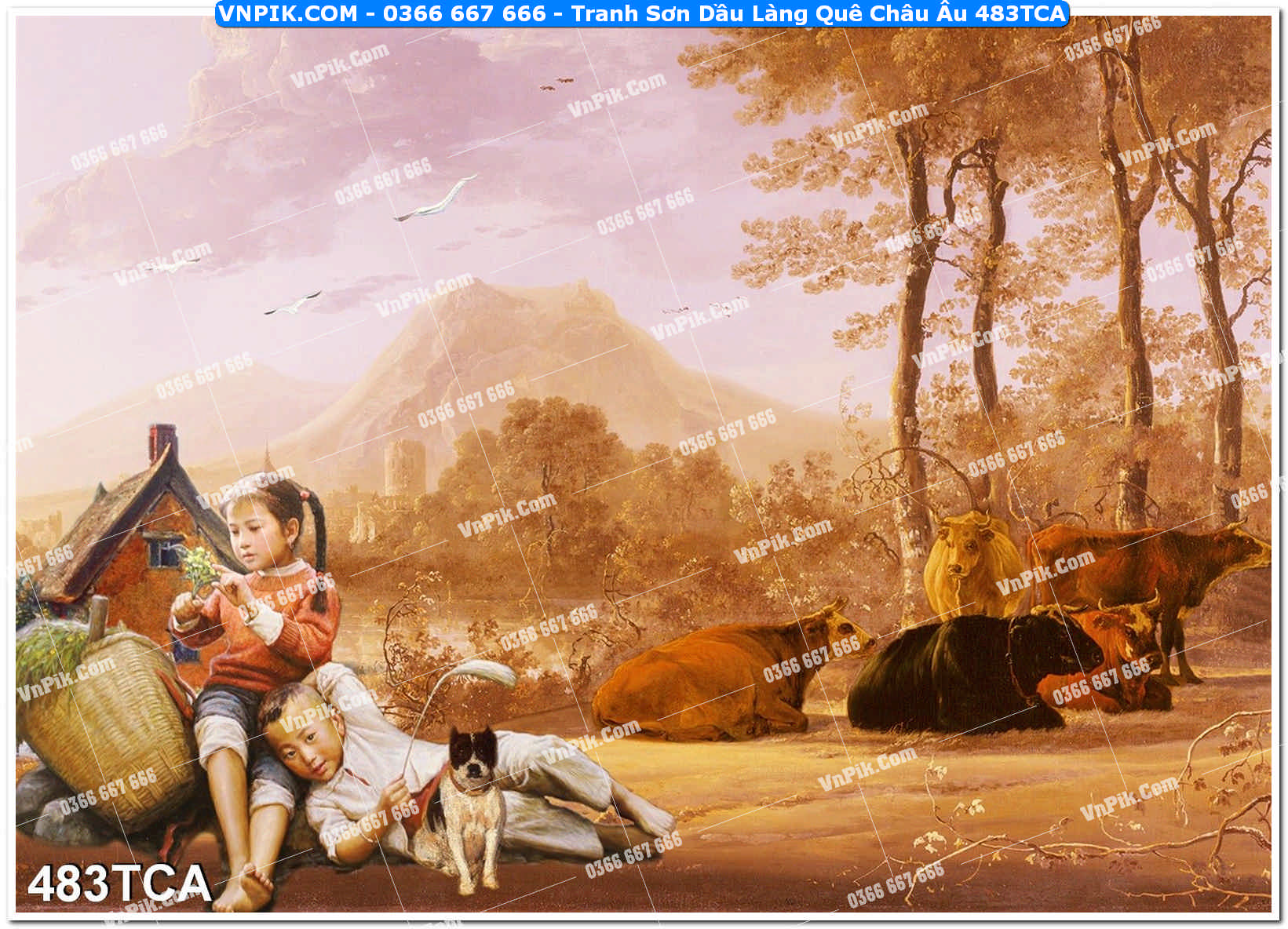 Tranh Sơn Dầu Làng Quê Châu Âu (483TCA)