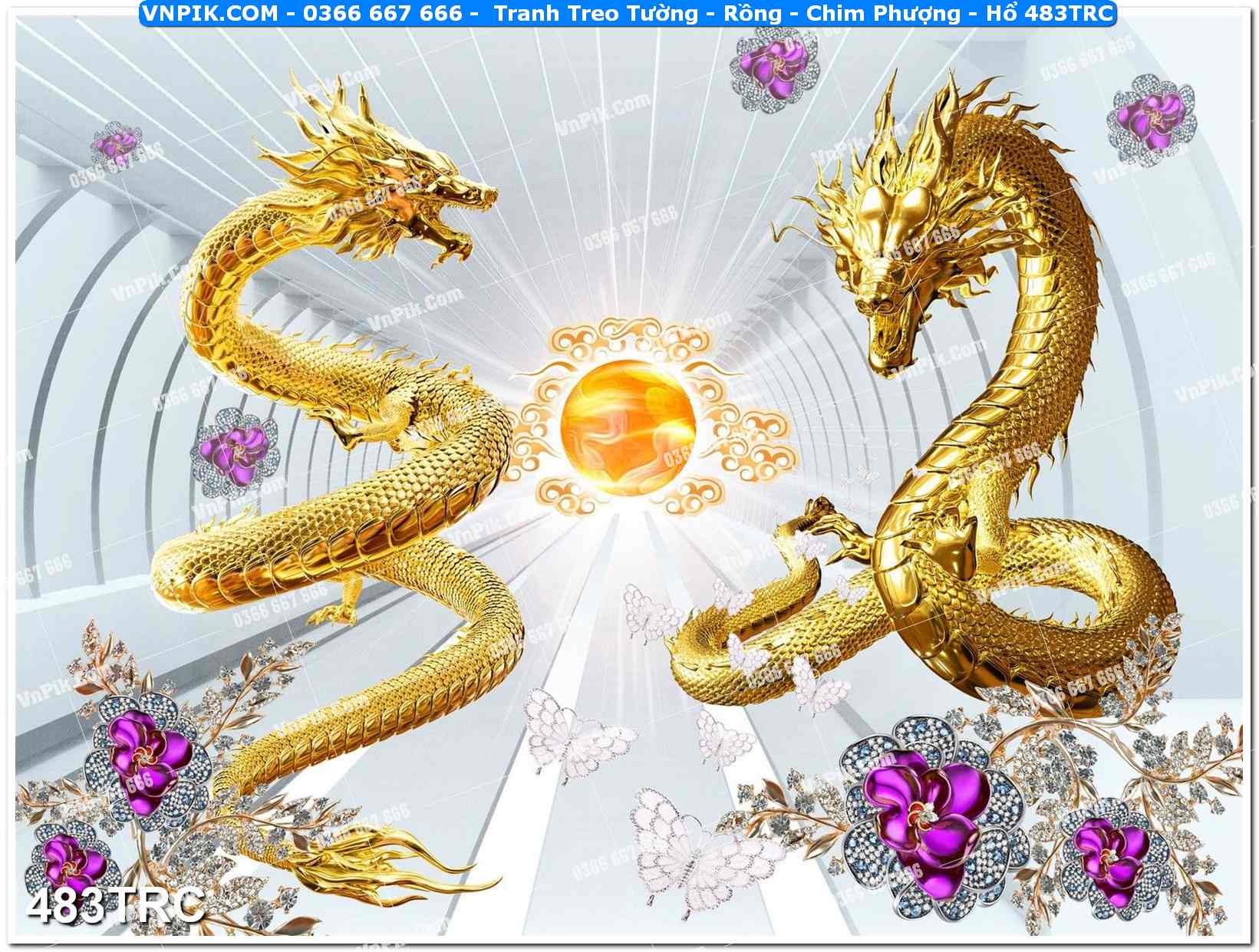 Tranh Treo Tường – Rồng – Chim Phượng – Hổ 483TRC