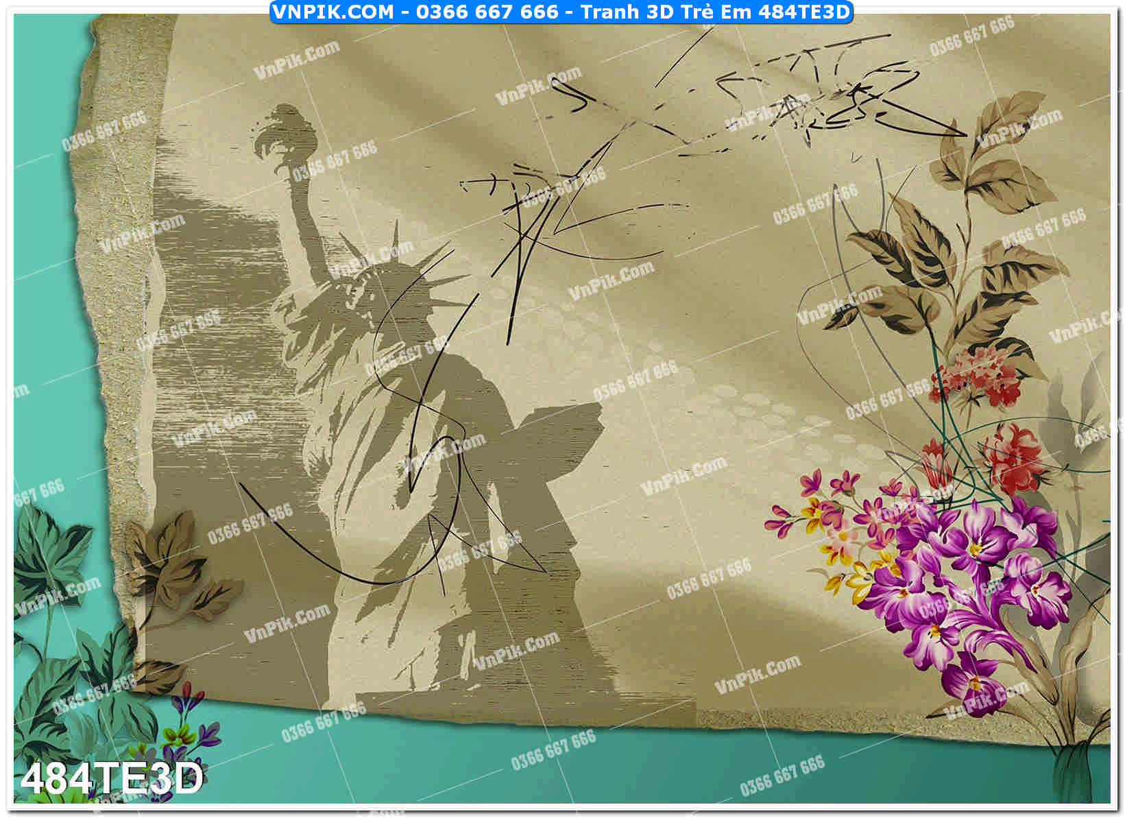 Tranh 3D Trẻ Em 484TE3D