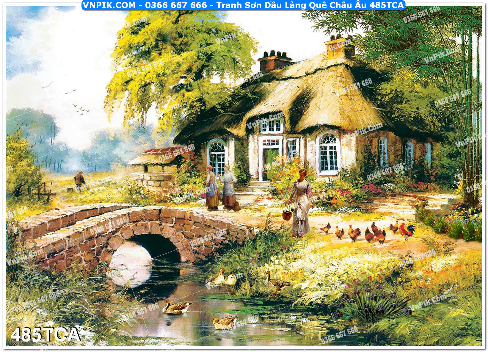 Tranh Sơn Dầu Làng Quê Châu Âu (485TCA)