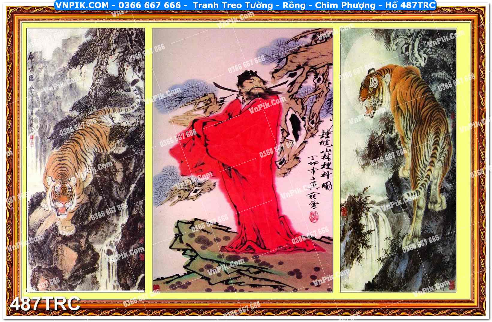 Tranh Treo Tường – Rồng – Chim Phượng – Hổ 487TRC