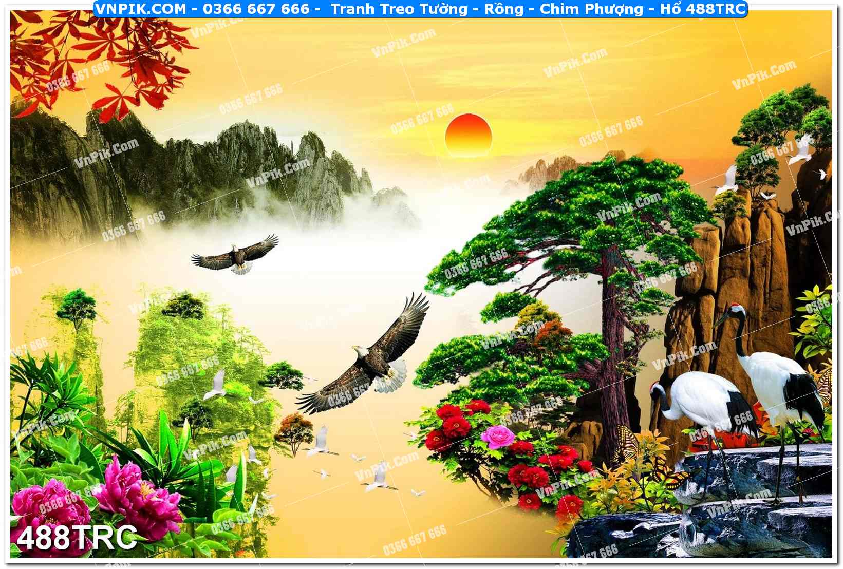 Tranh Treo Tường – Rồng – Chim Phượng – Hổ 488TRC