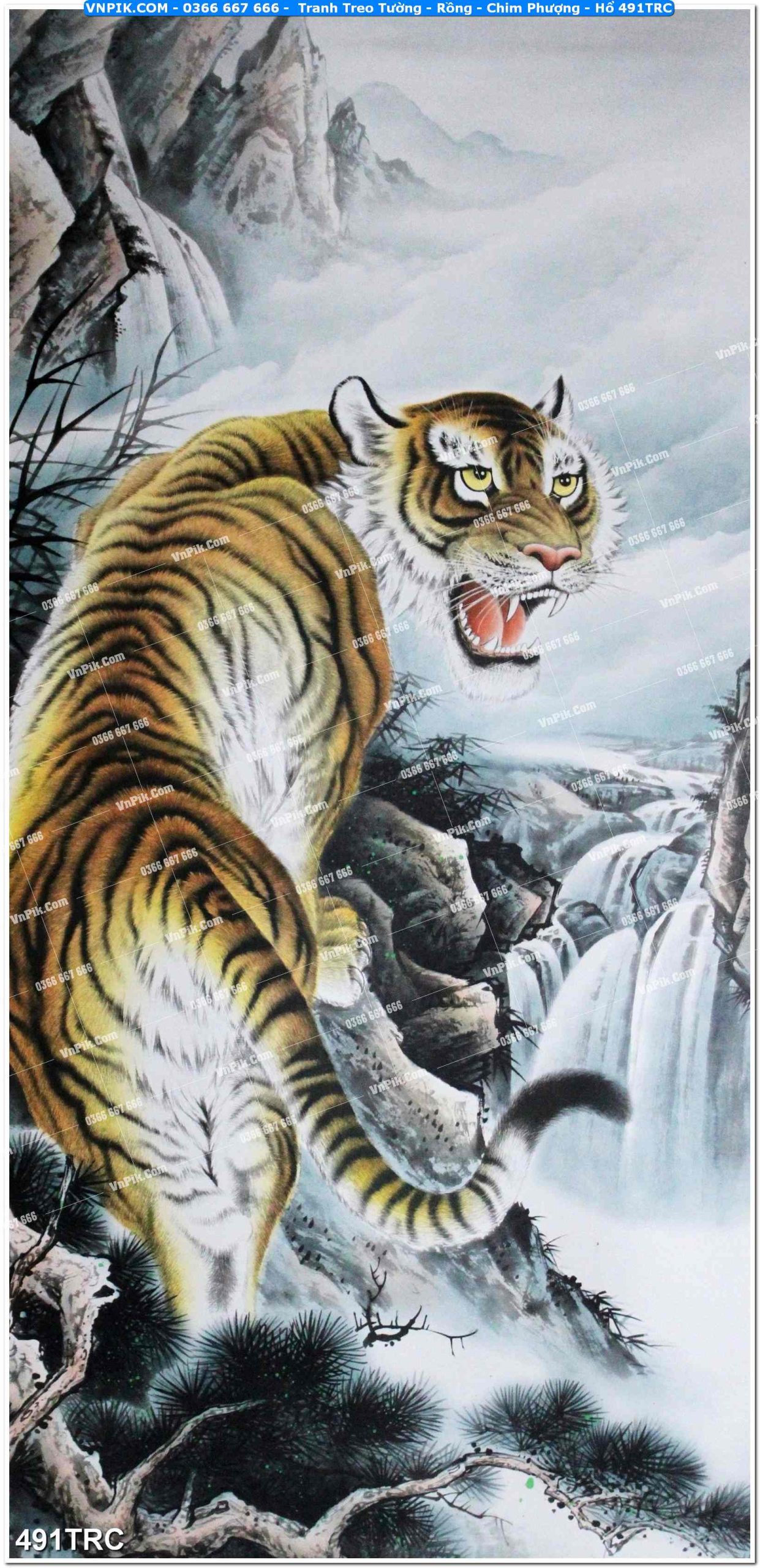 Tranh Treo Tường – Rồng – Chim Phượng – Hổ 491TRC