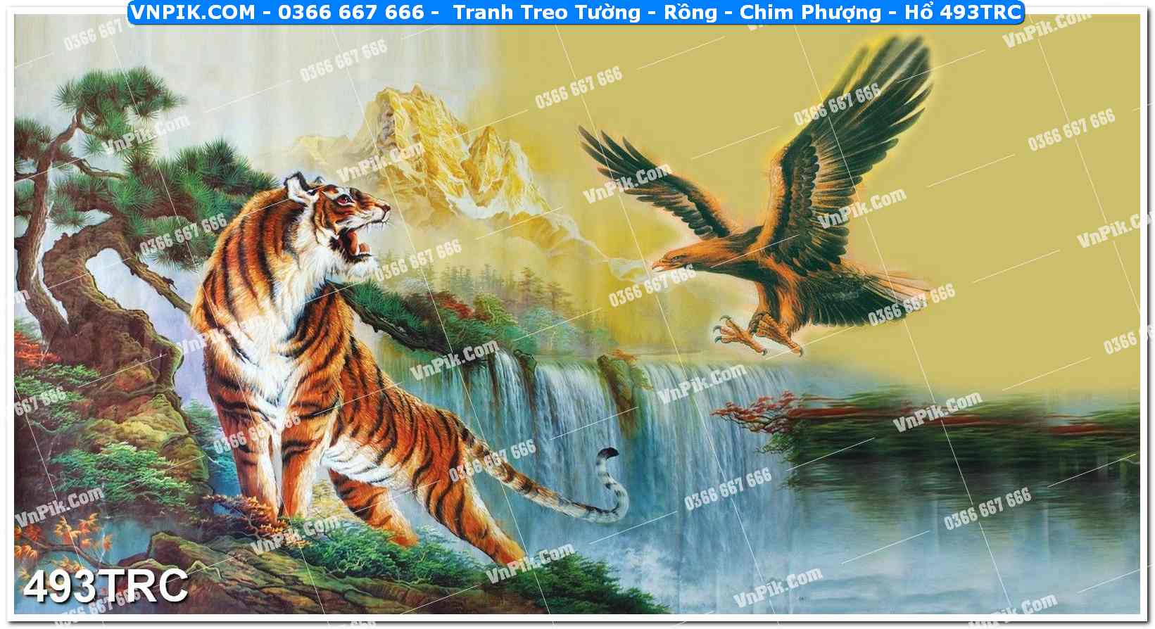 Tranh Treo Tường – Rồng – Chim Phượng – Hổ 493TRC