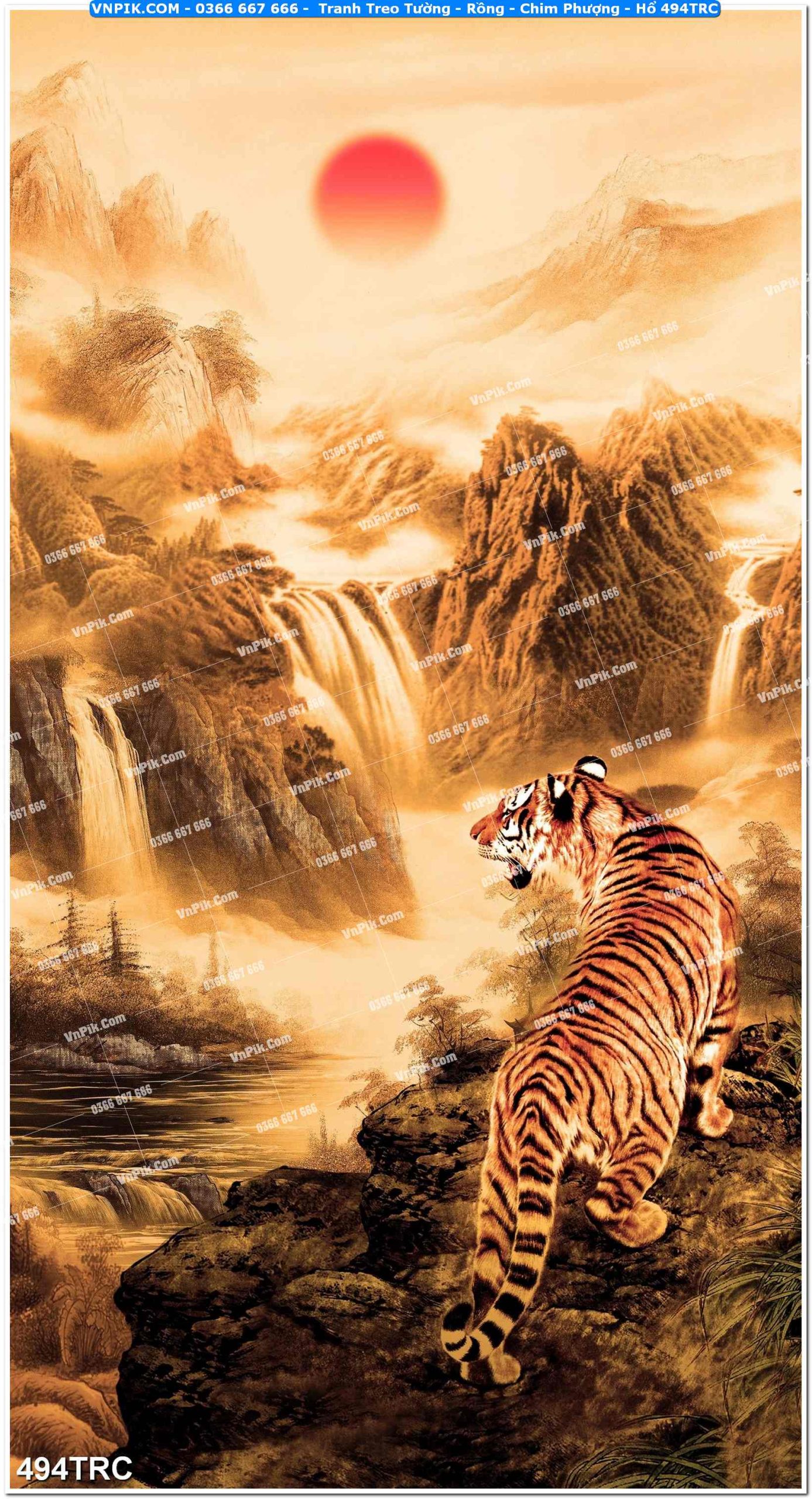 Tranh Treo Tường – Rồng – Chim Phượng – Hổ 494TRC