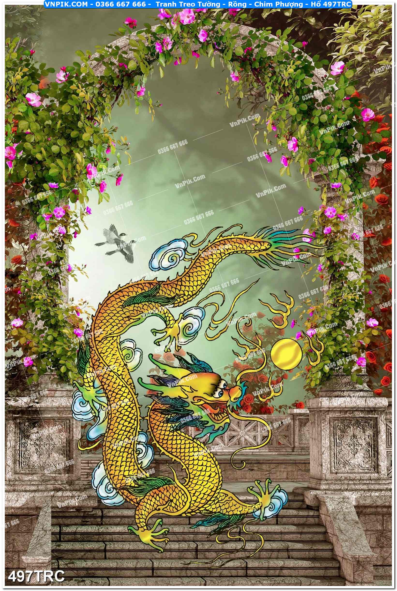 Tranh Treo Tường – Rồng – Chim Phượng – Hổ 497TRC