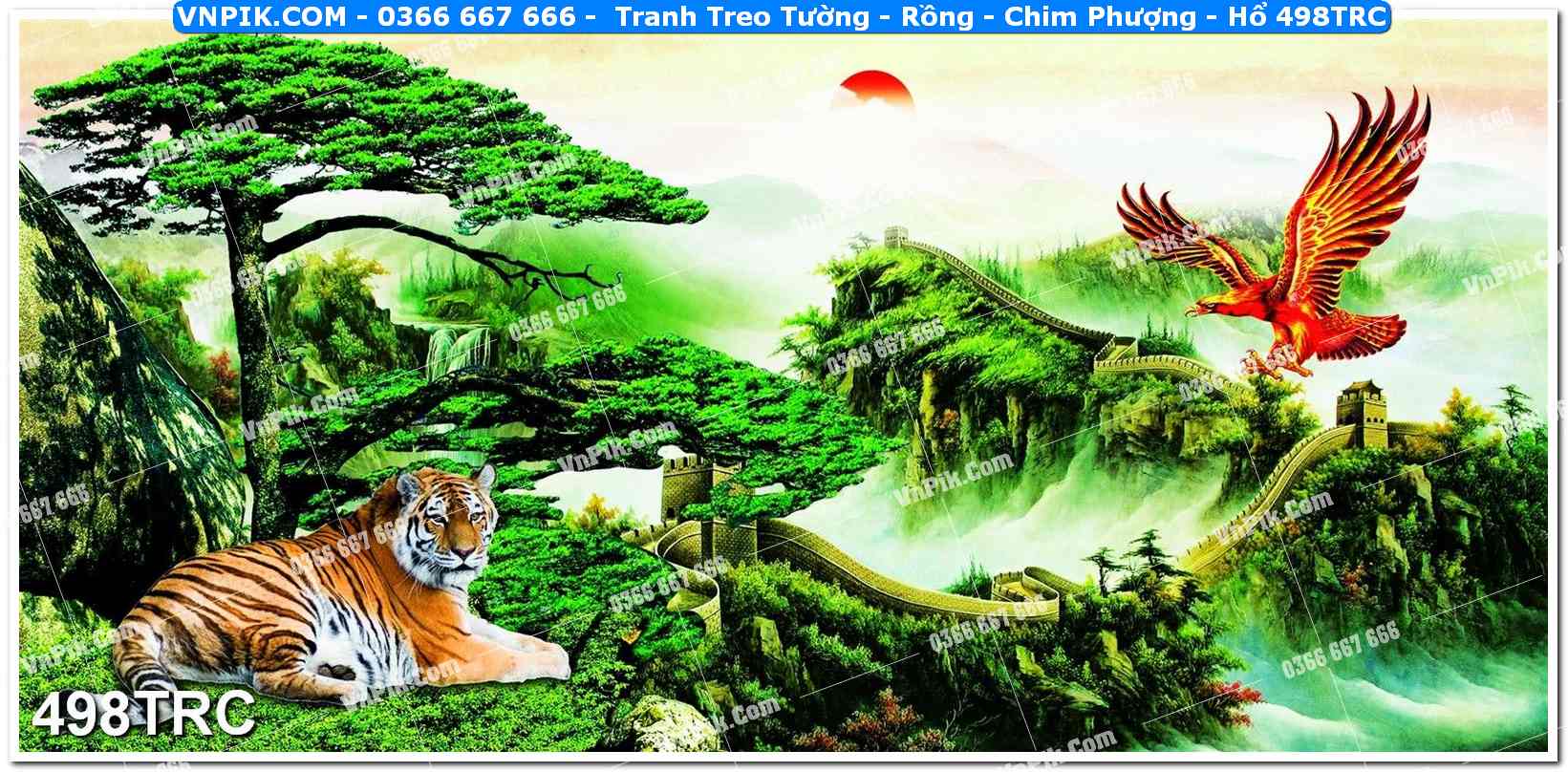 Tranh Treo Tường – Rồng – Chim Phượng – Hổ 498TRC