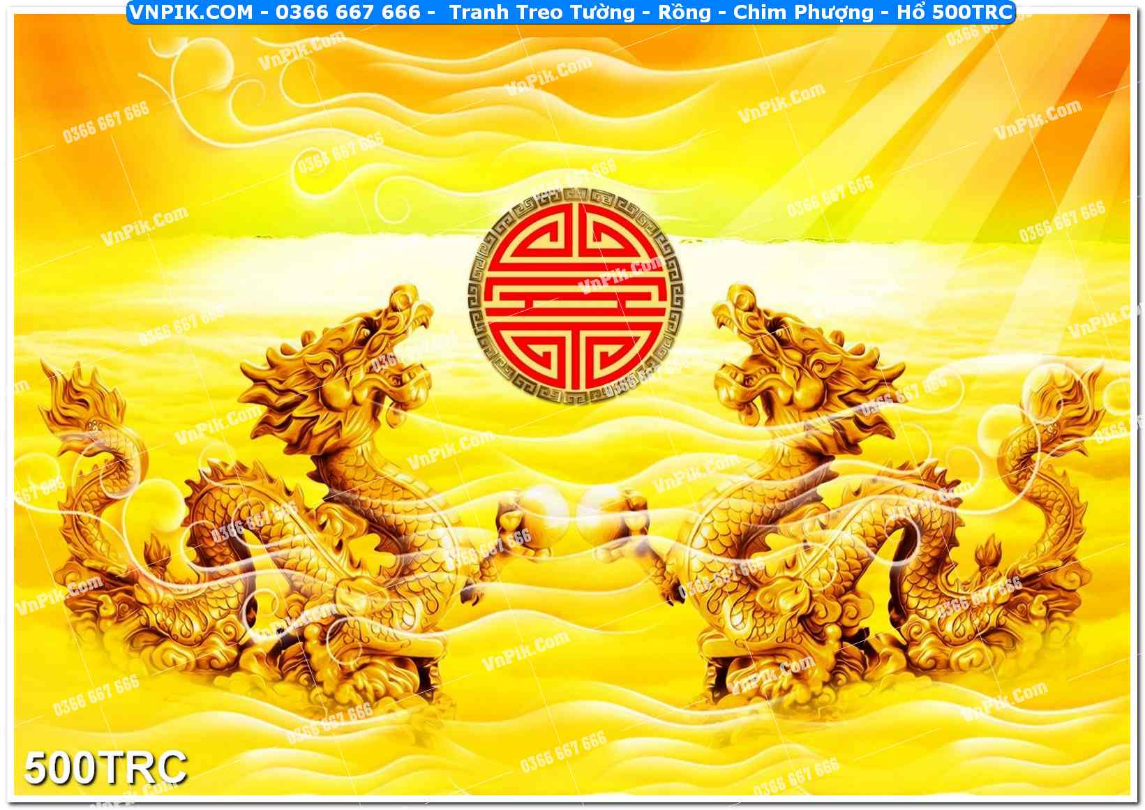 Tranh Treo Tường – Rồng – Chim Phượng – Hổ 500TRC