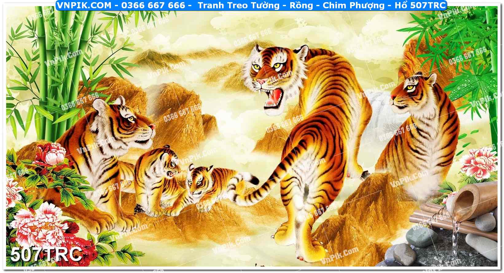 Tranh Treo Tường – Rồng – Chim Phượng – Hổ 507TRC