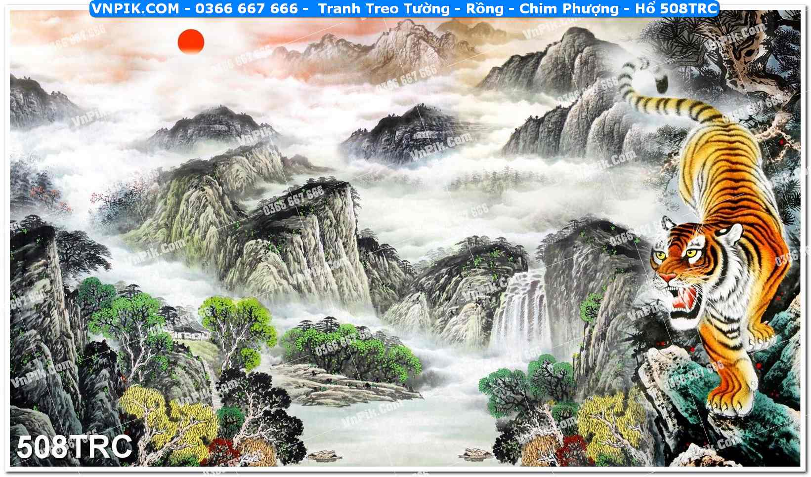 Tranh Treo Tường – Rồng – Chim Phượng – Hổ 508TRC