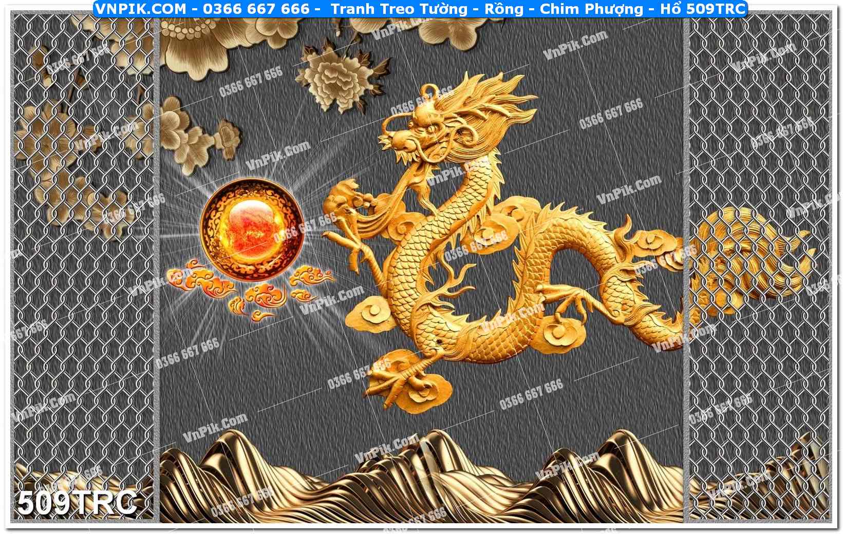 Tranh Treo Tường – Rồng – Chim Phượng – Hổ 509TRC