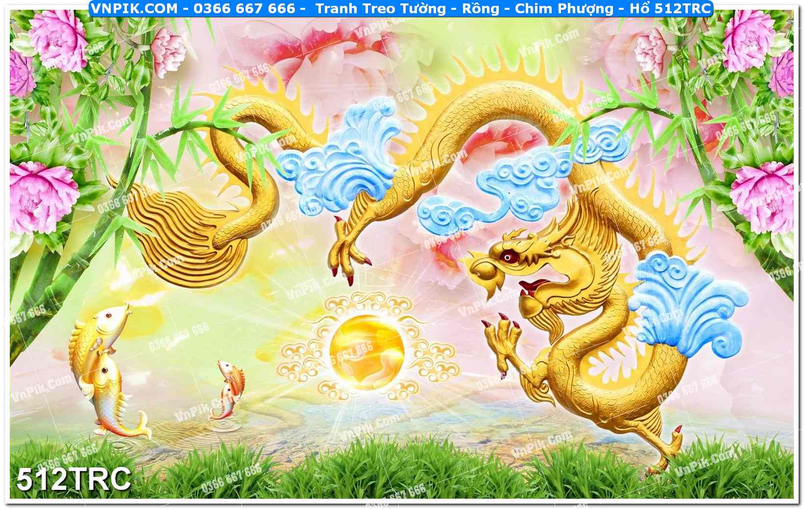 Tranh Treo Tường – Rồng – Chim Phượng – Hổ 512TRC