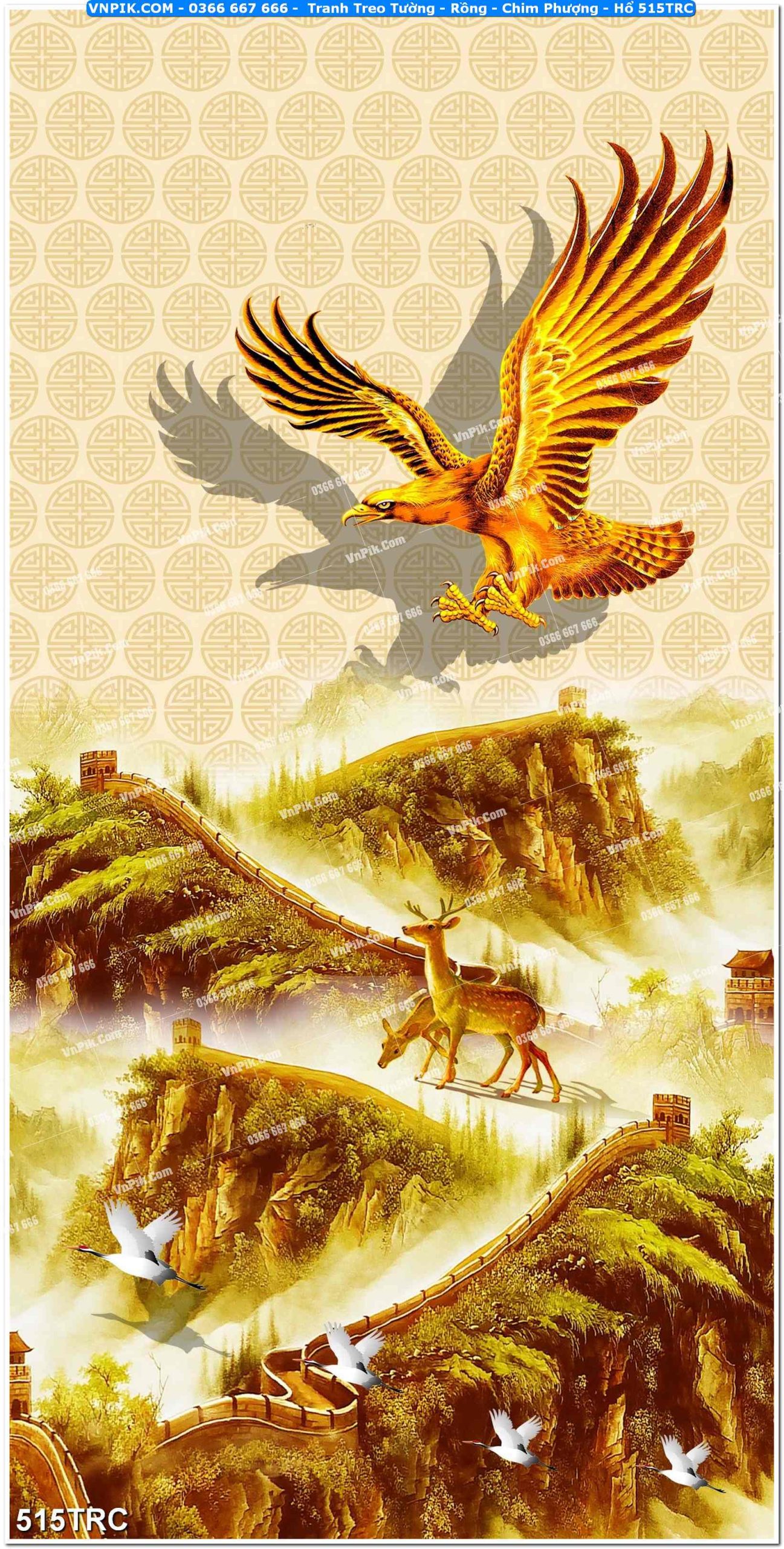 Tranh Treo Tường – Rồng – Chim Phượng – Hổ 515TRC