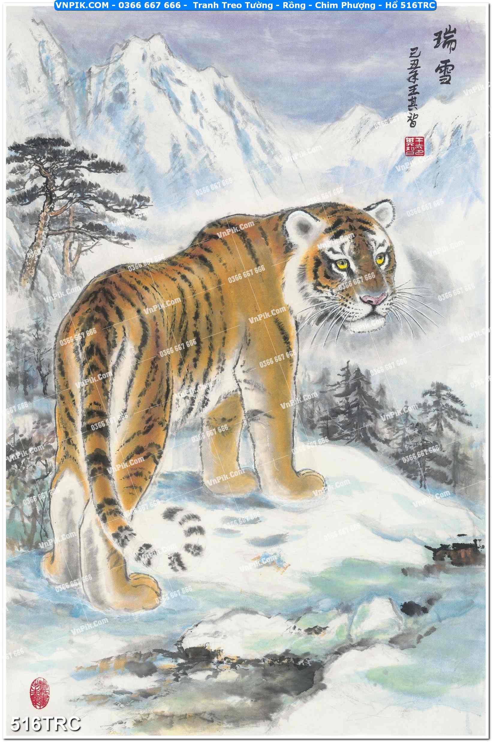 Tranh Treo Tường – Rồng – Chim Phượng – Hổ 516TRC