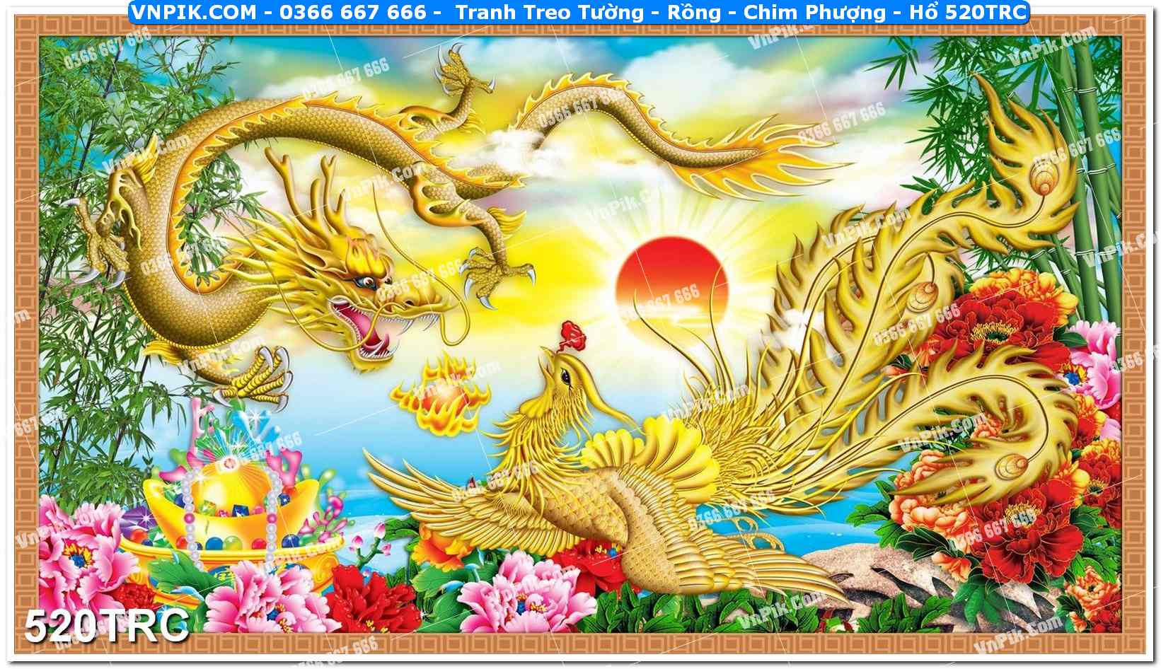 Tranh Treo Tường – Rồng – Chim Phượng – Hổ 520TRC
