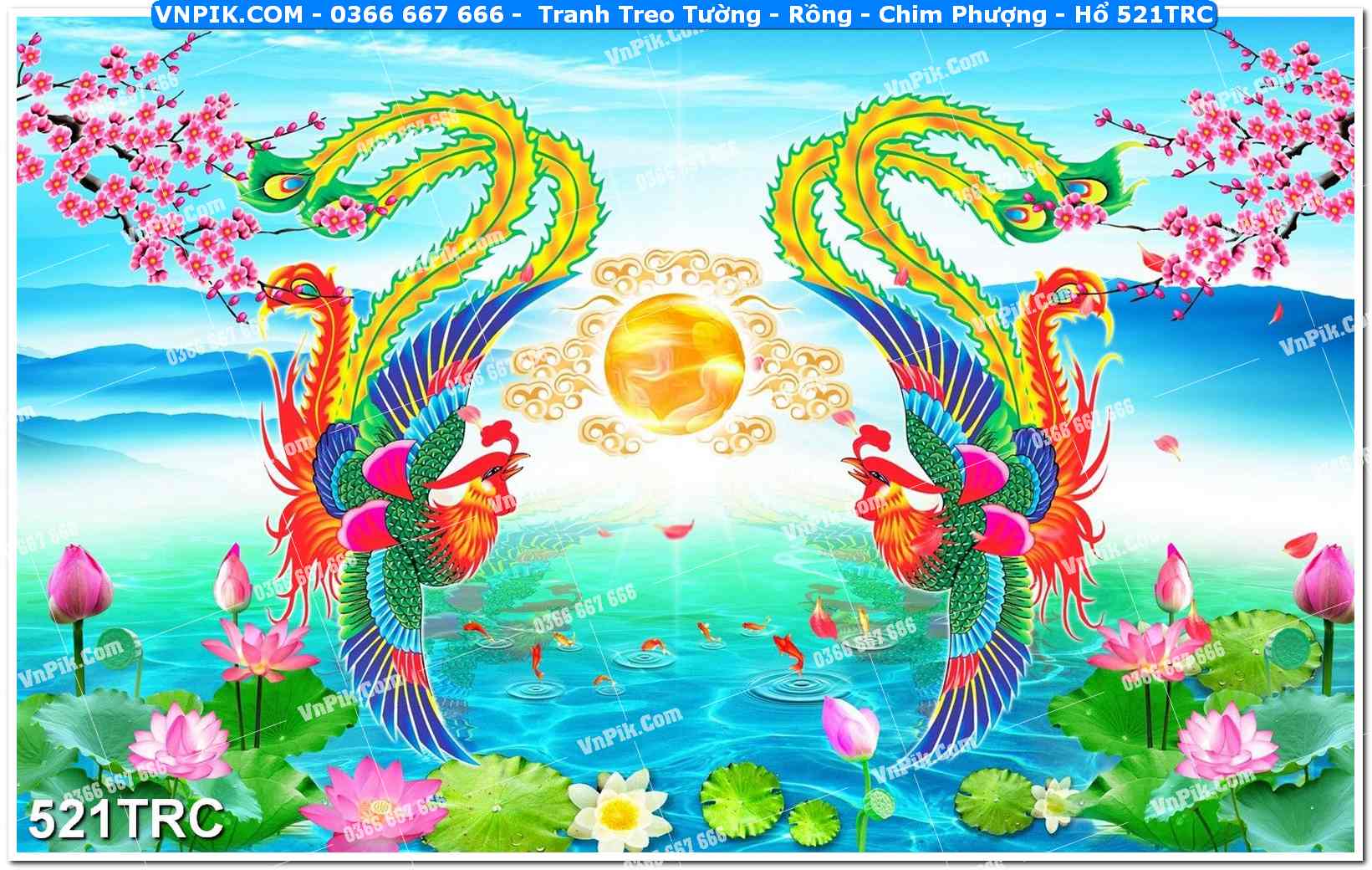 Tranh Treo Tường – Rồng – Chim Phượng – Hổ 521TRC