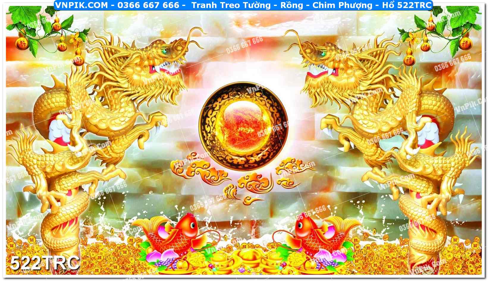 Tranh Treo Tường – Rồng – Chim Phượng – Hổ 522TRC