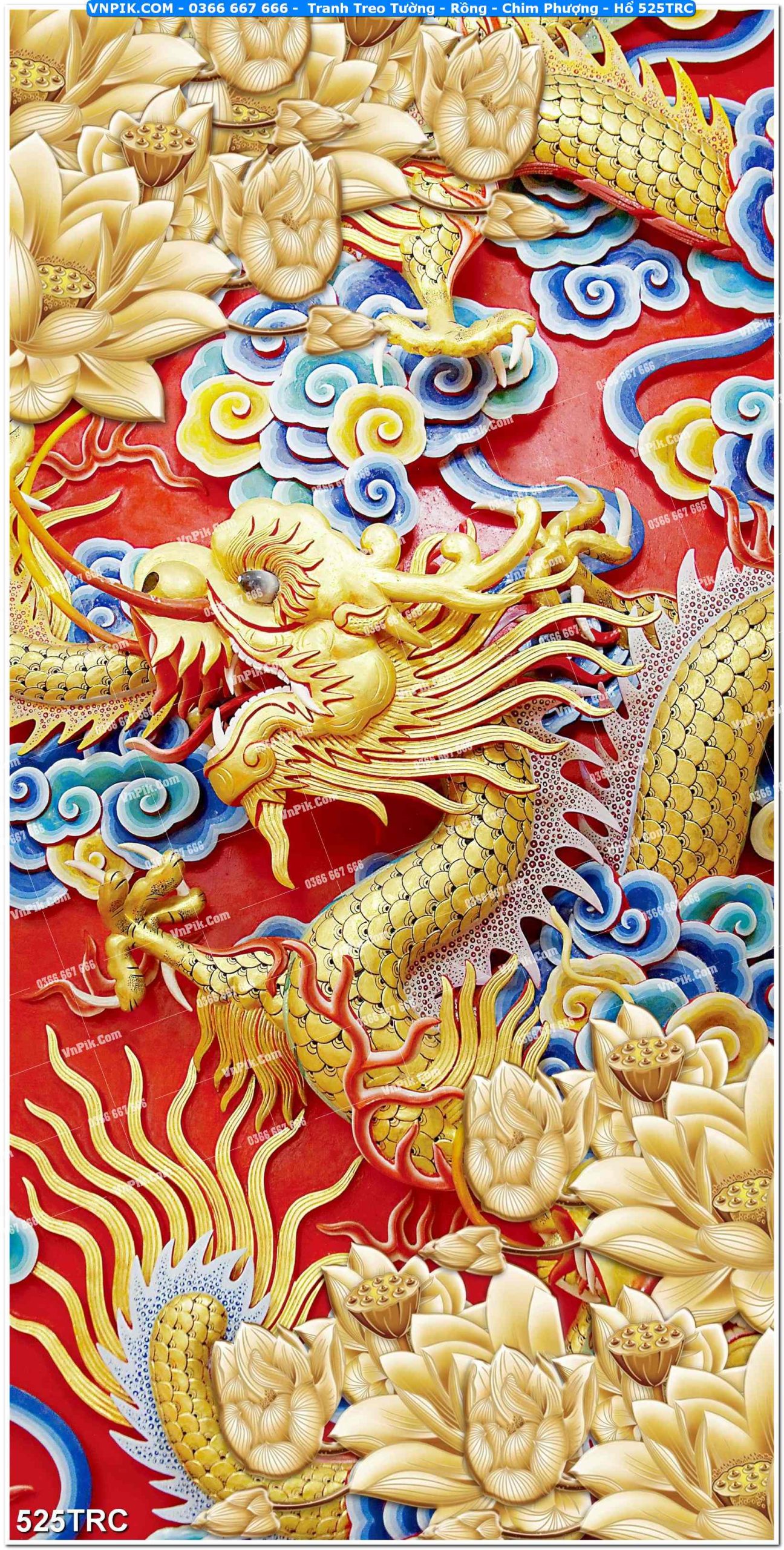 Tranh Treo Tường – Rồng – Chim Phượng – Hổ 525TRC
