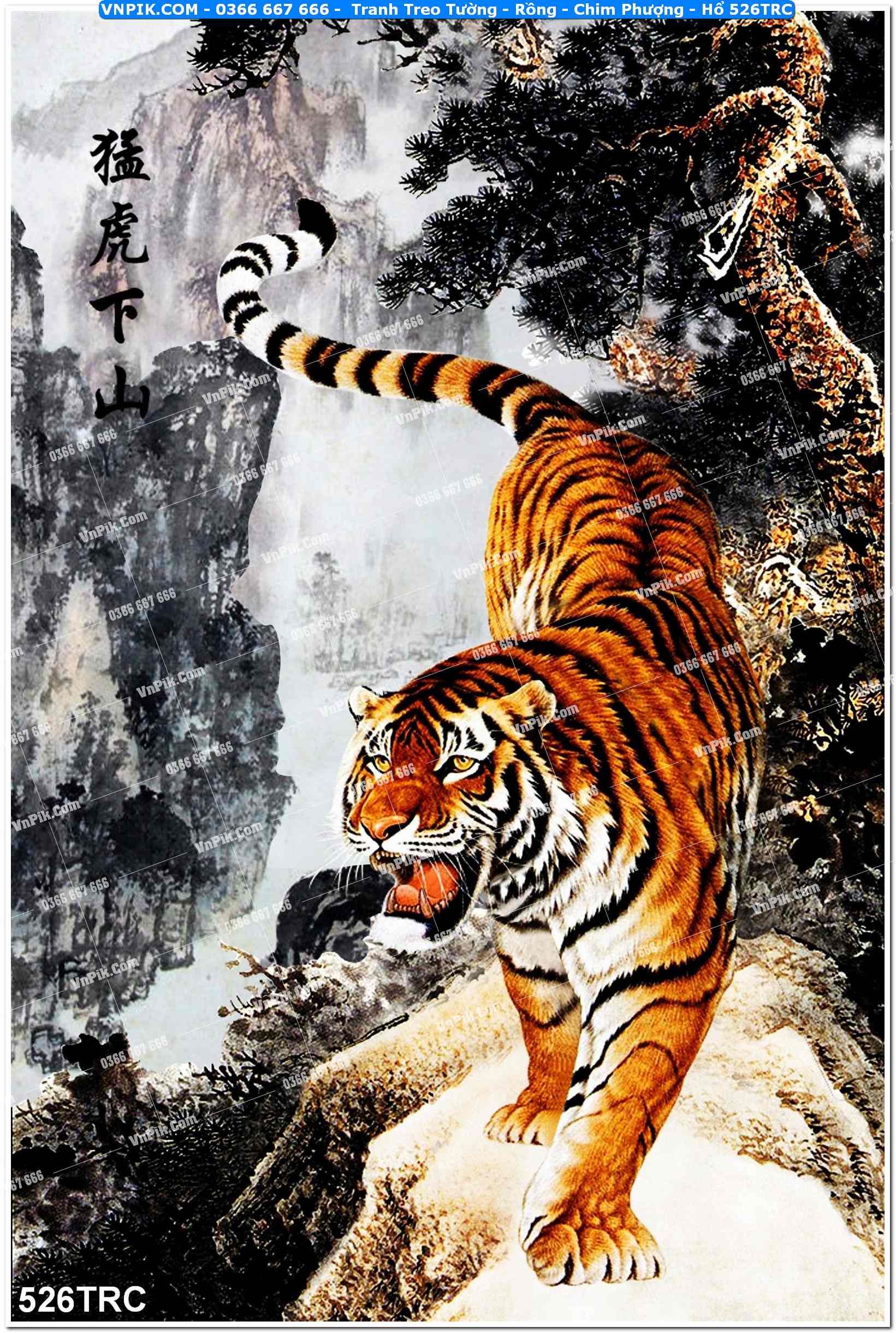 Tranh Treo Tường – Rồng – Chim Phượng – Hổ 526TRC