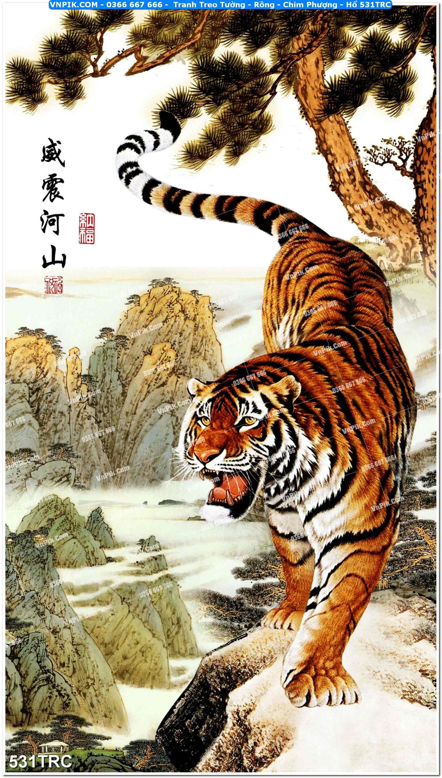Tranh Treo Tường – Rồng – Chim Phượng – Hổ 531TRC