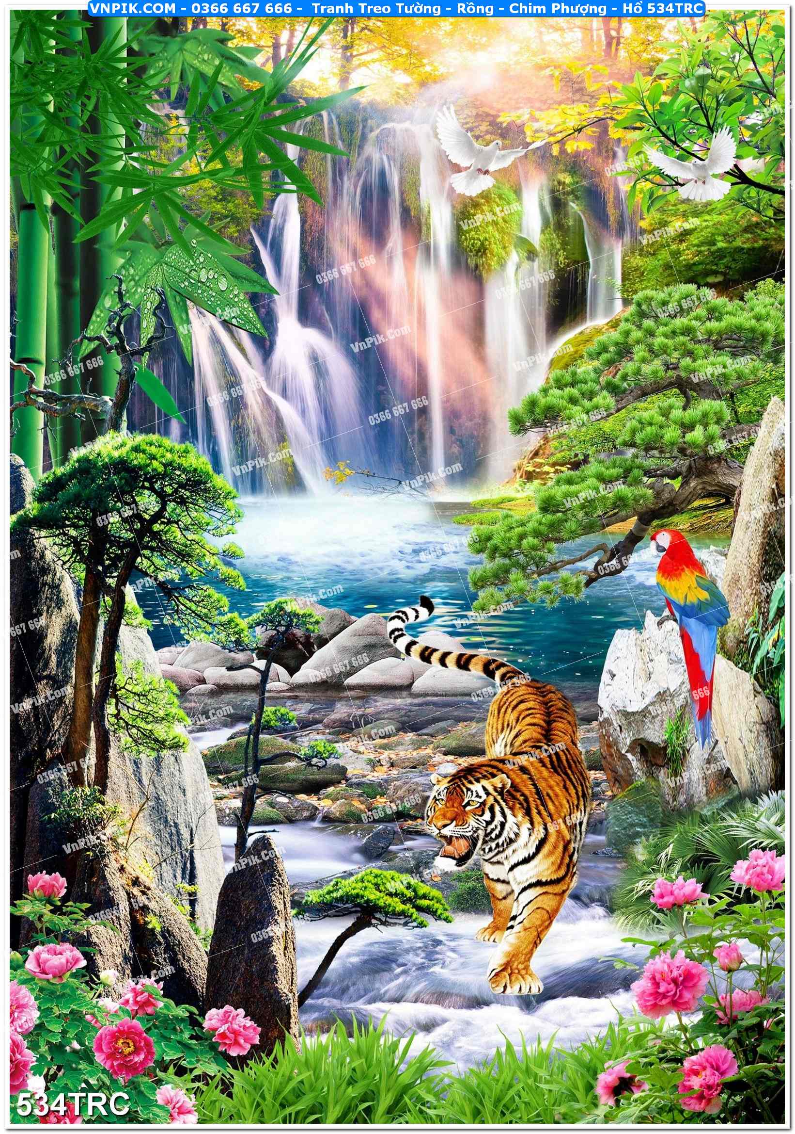 Tranh Treo Tường – Rồng – Chim Phượng – Hổ 534TRC