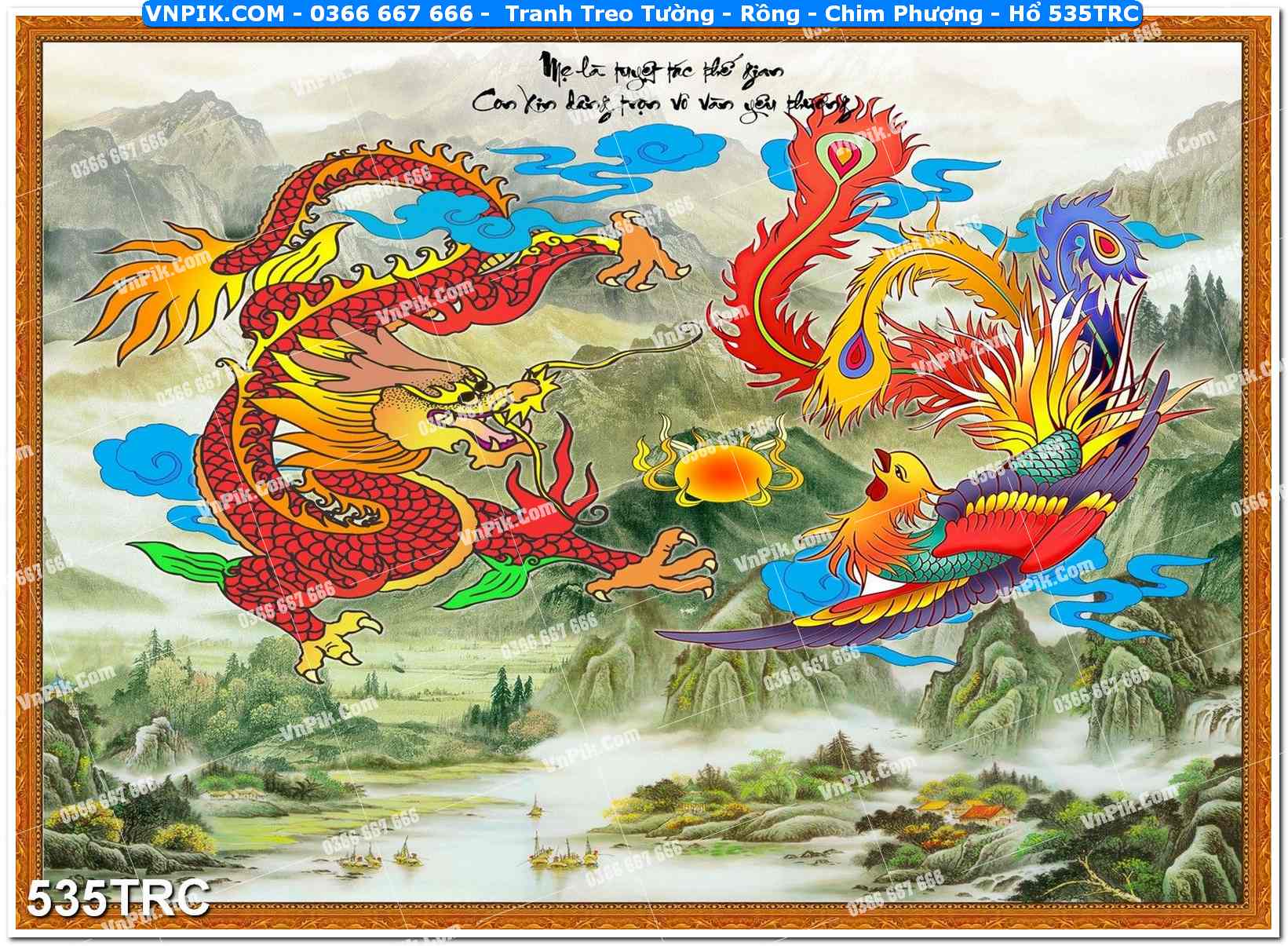 Tranh Treo Tường – Rồng – Chim Phượng – Hổ 535TRC