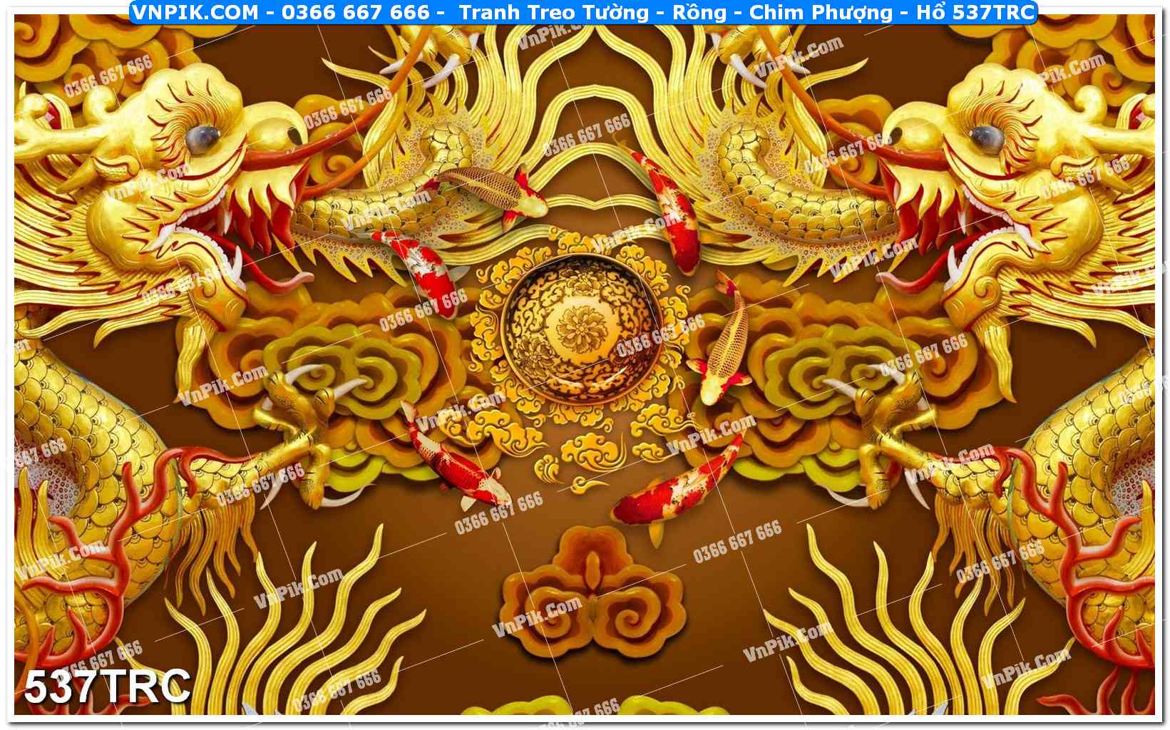 Tranh Treo Tường – Rồng – Chim Phượng – Hổ 537TRC