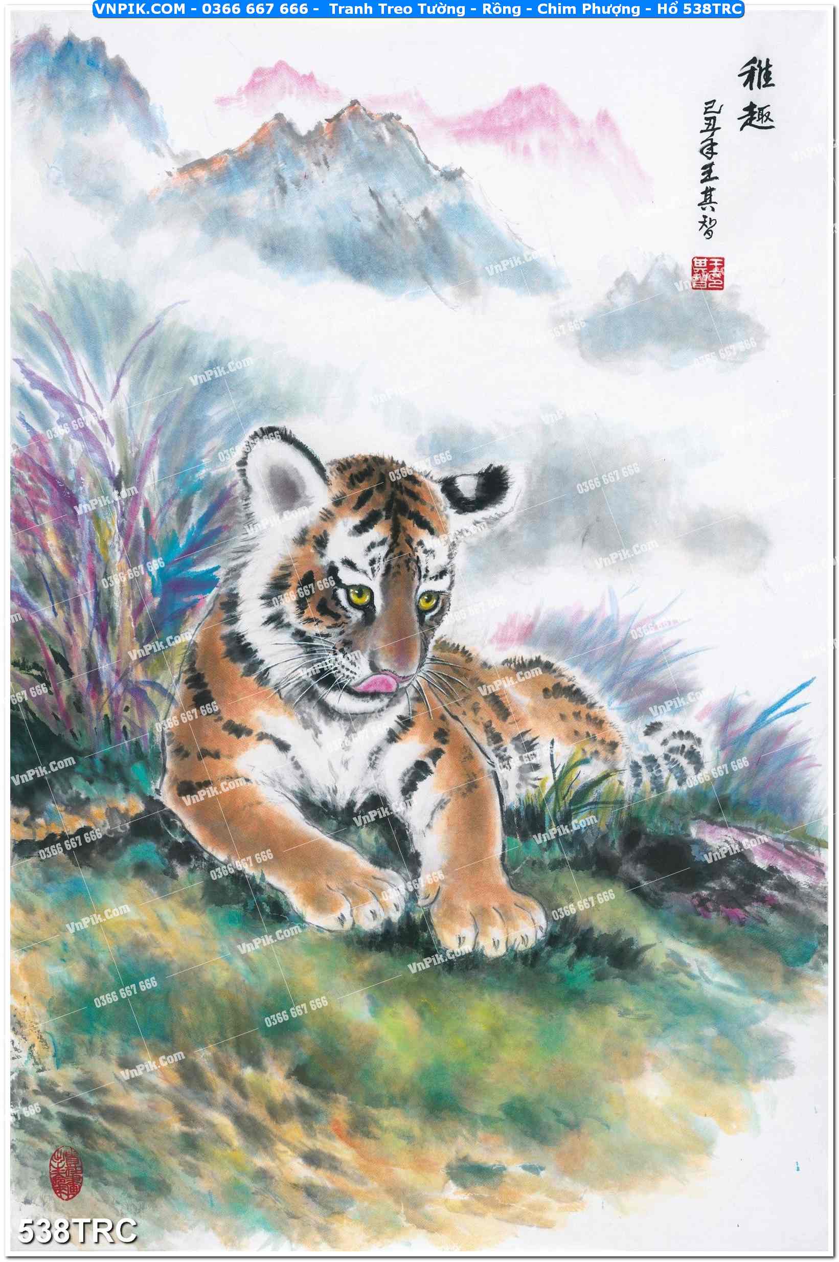 Tranh Treo Tường – Rồng – Chim Phượng – Hổ 538TRC